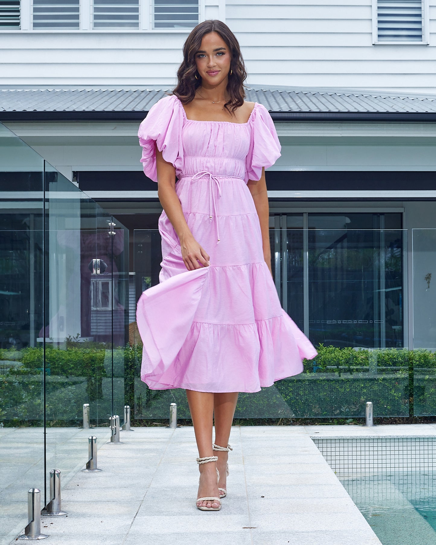 Bethany Midi Dress - Candy Pink