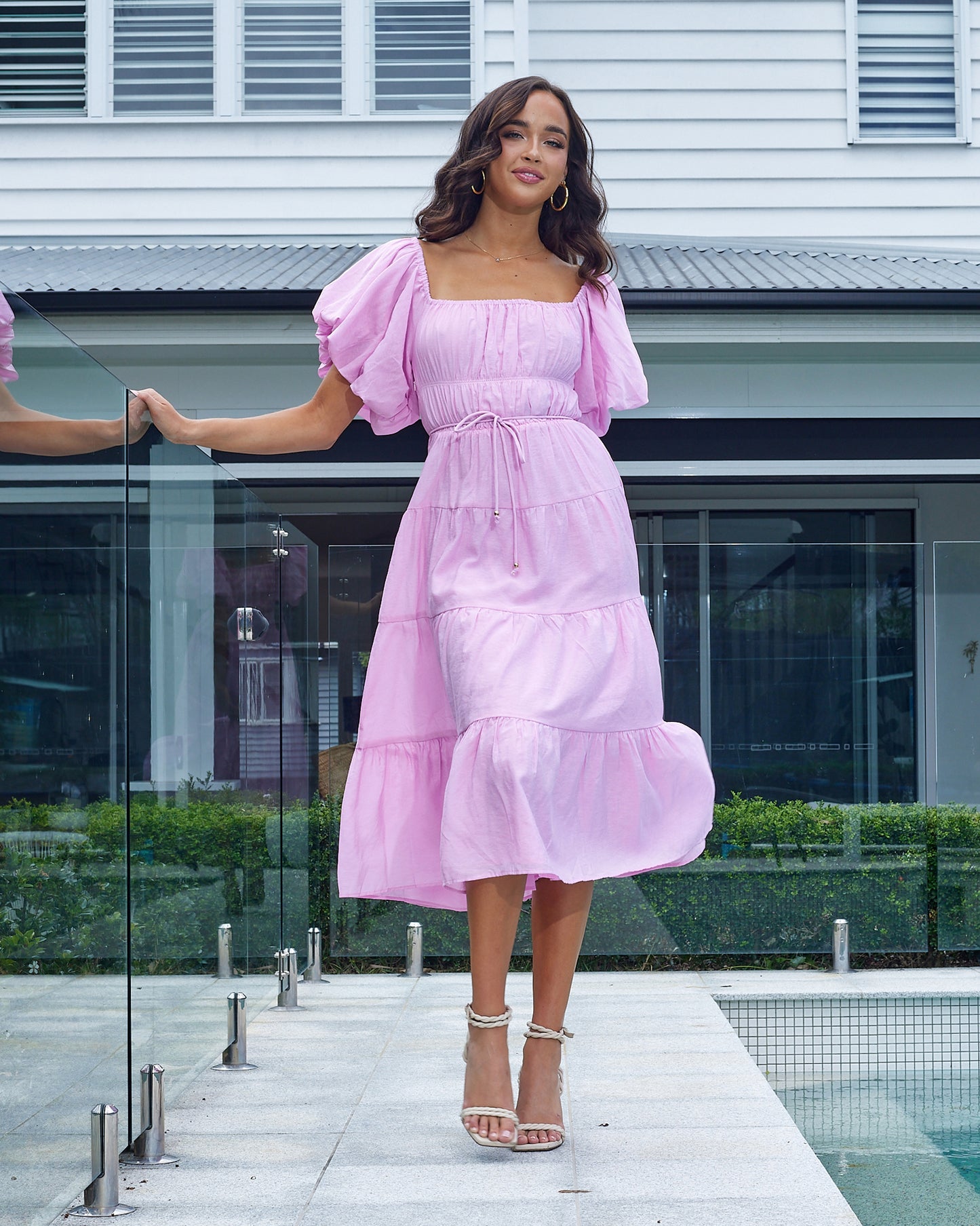 Bethany Midi Dress - Candy Pink