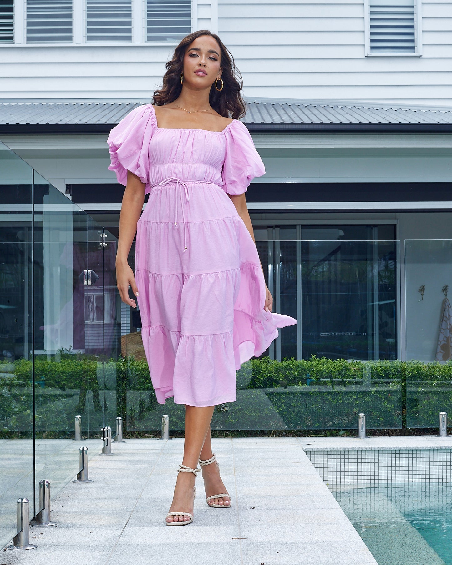 Bethany Midi Dress - Candy Pink