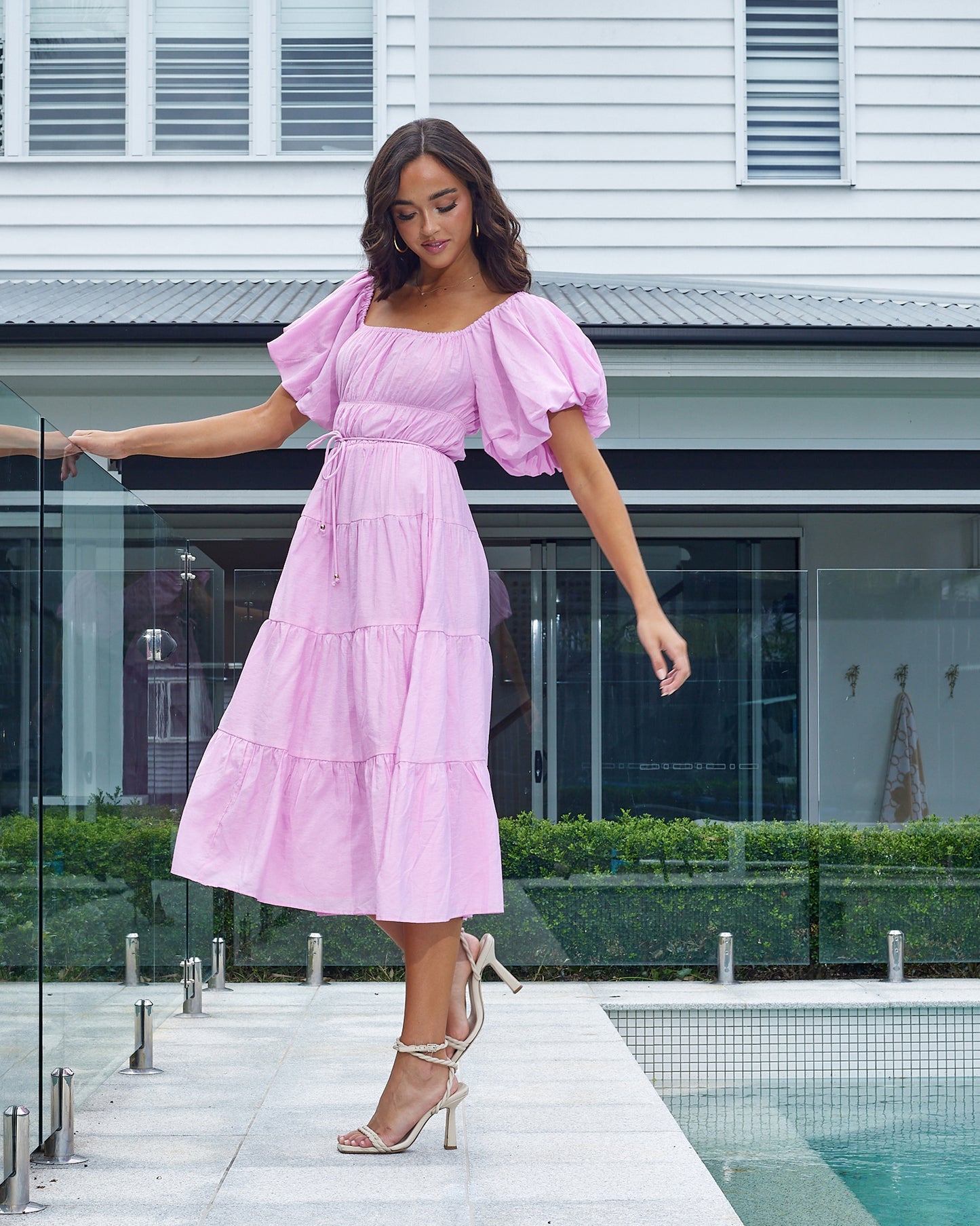 Bethany Midi Dress - Candy Pink