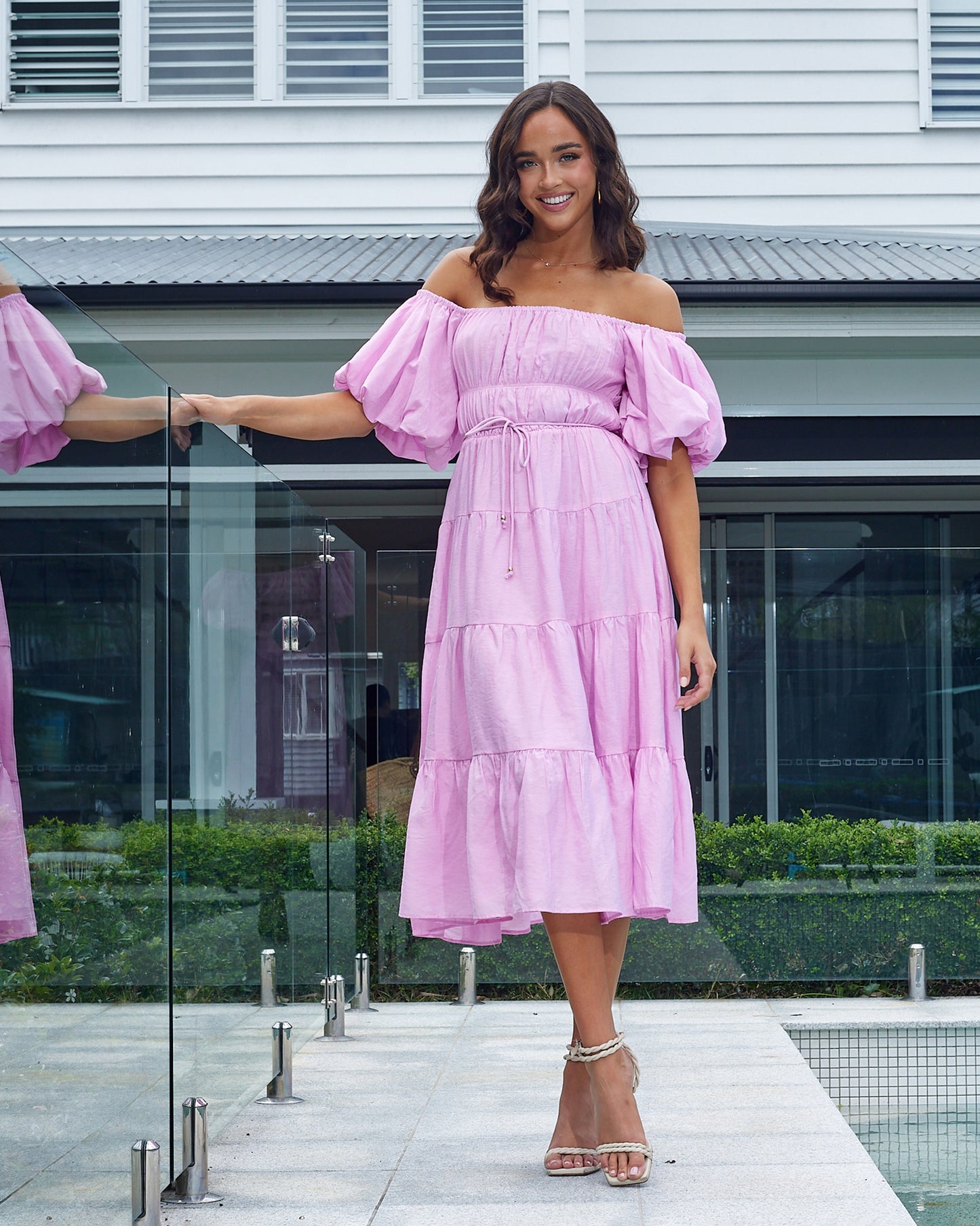 Bethany Midi Dress - Candy Pink