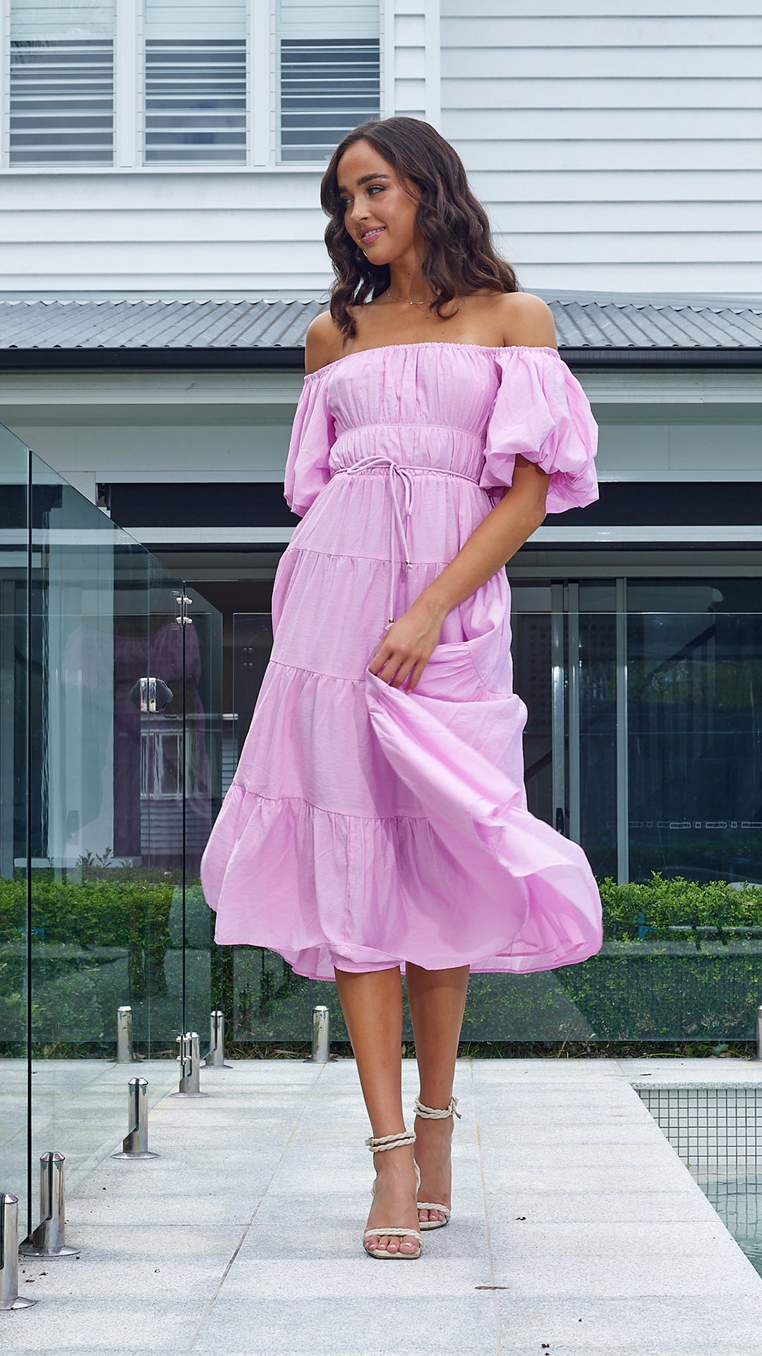 Bethany Midi Dress - Candy Pink