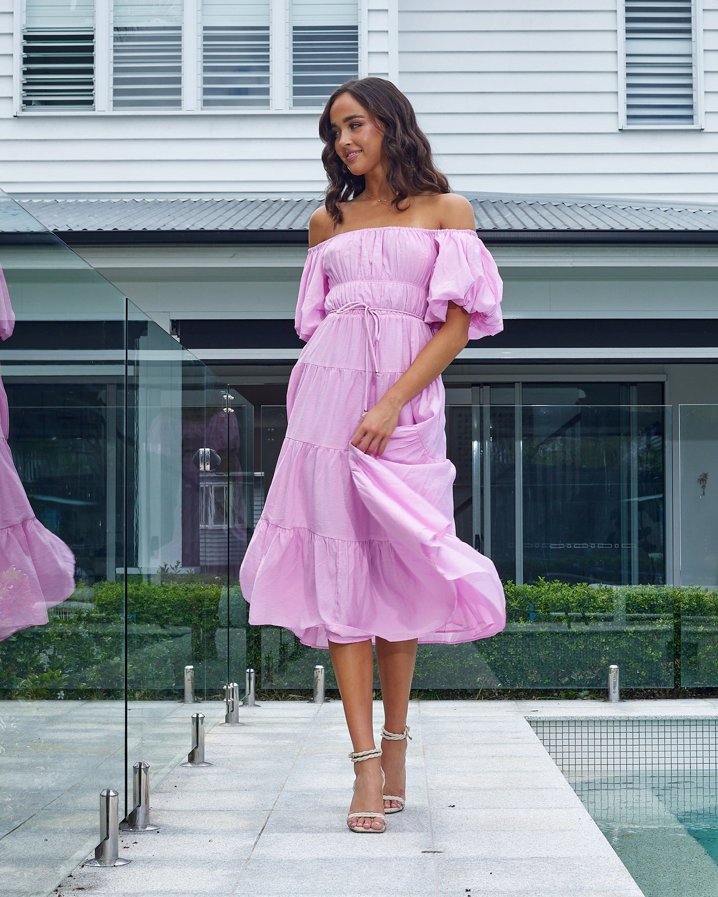 Bethany Midi Dress - Candy Pink