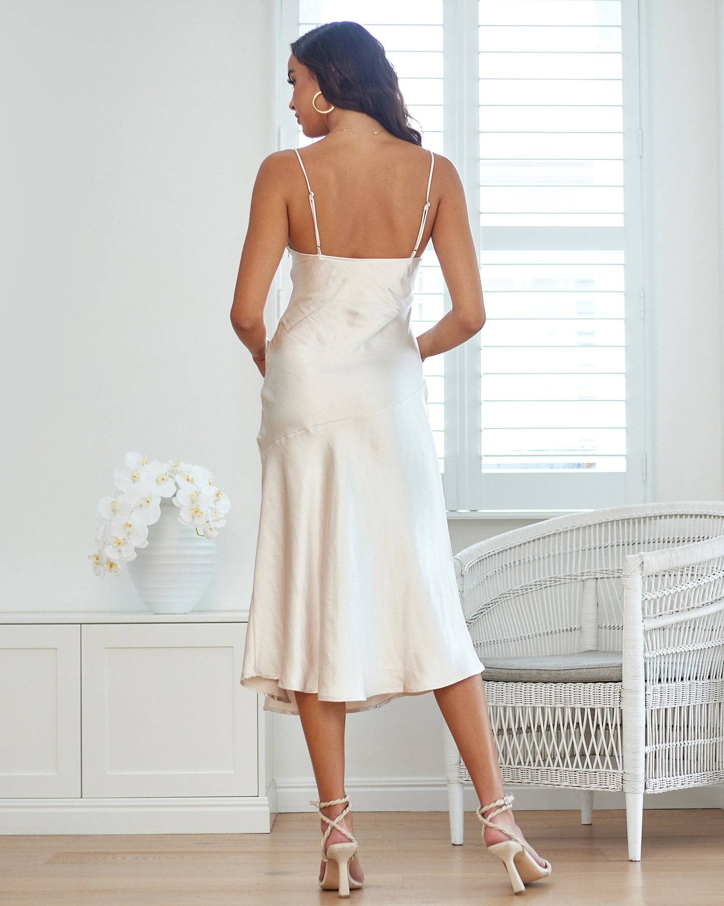 Cally Midi Dress -Champagne