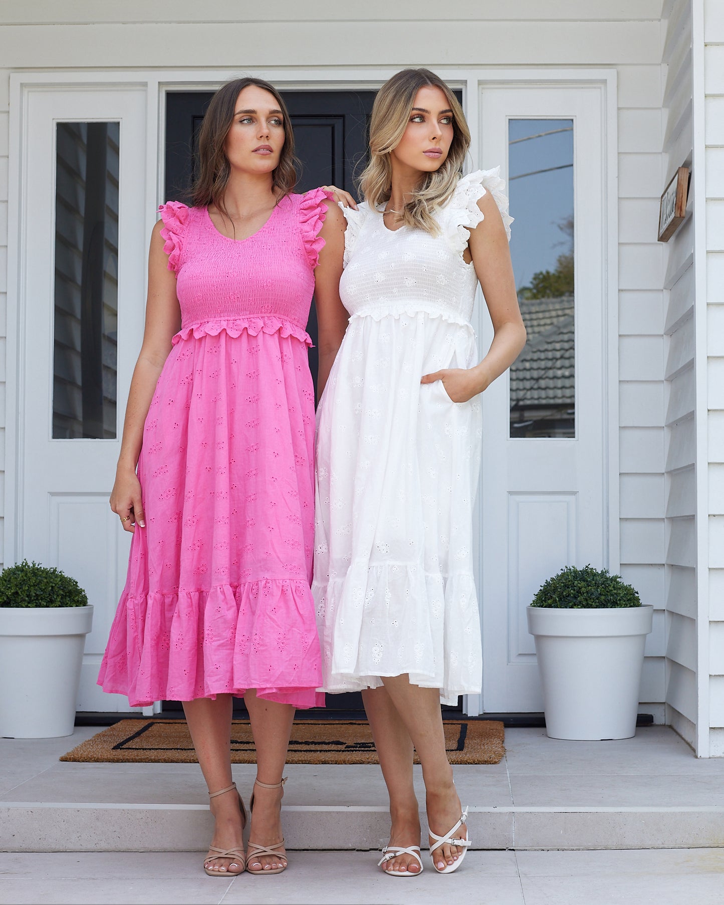 Trophy Midi Dress-Hot Pink