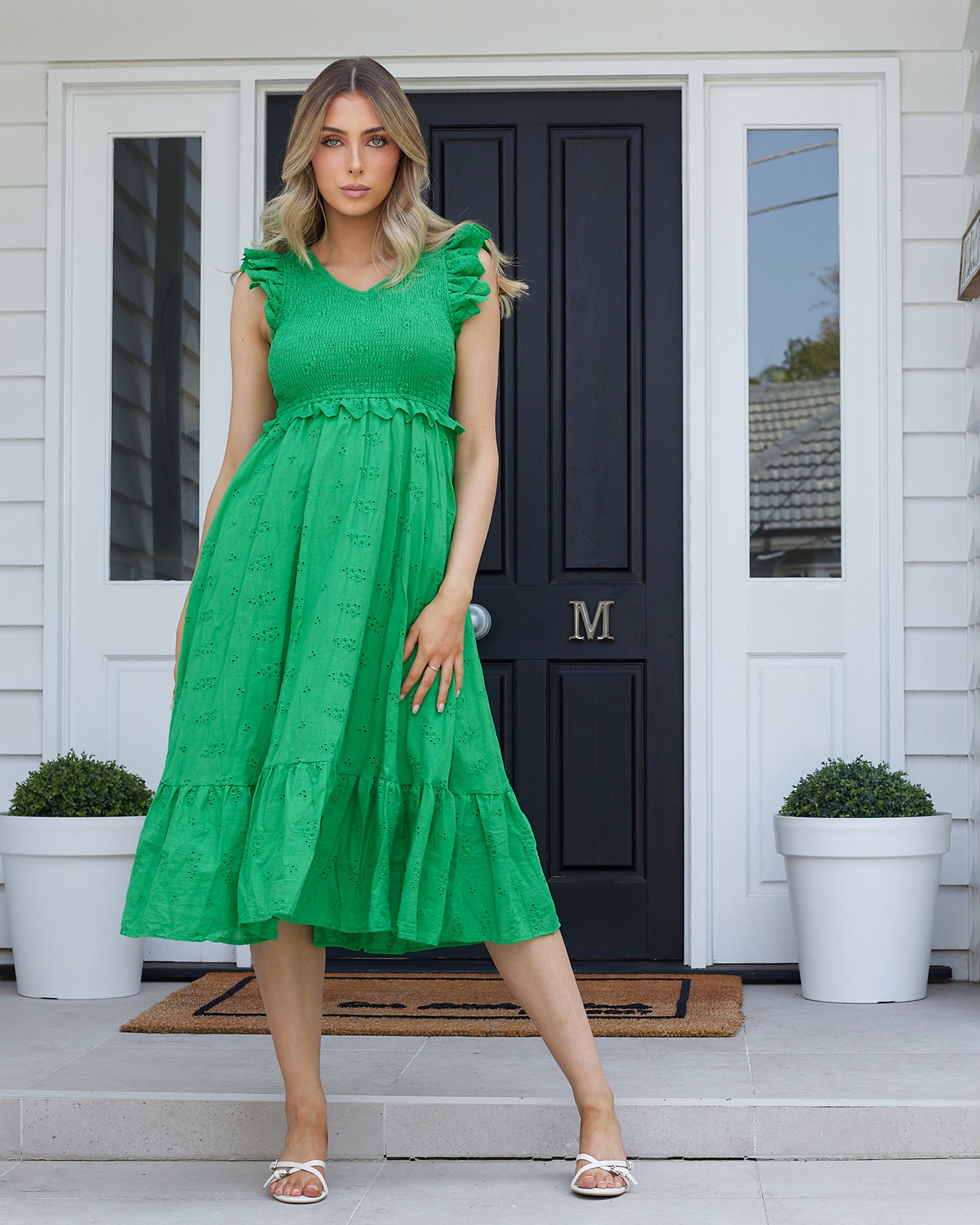 Trophy Midi Dress-Green