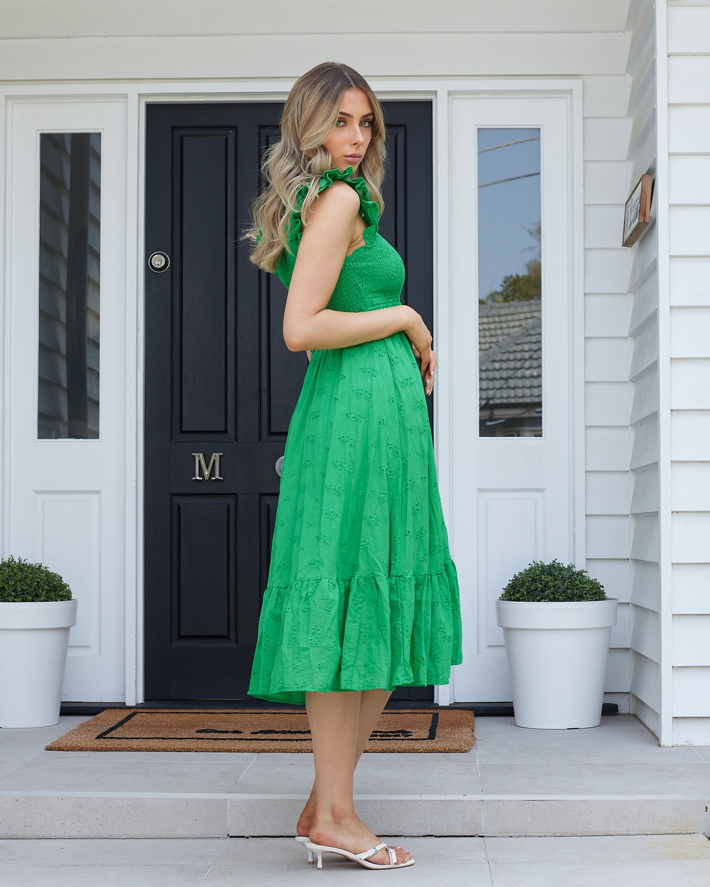 Trophy Midi Dress-Green