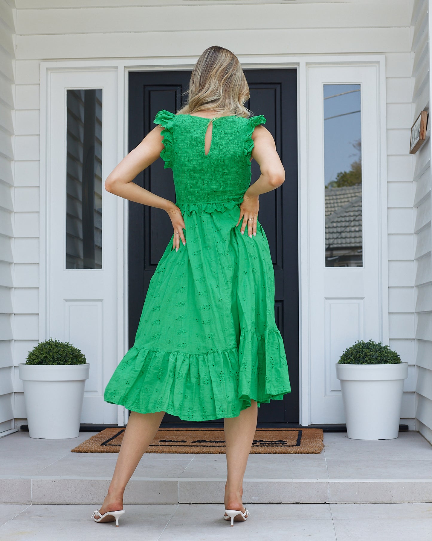 Trophy Midi Dress-Green