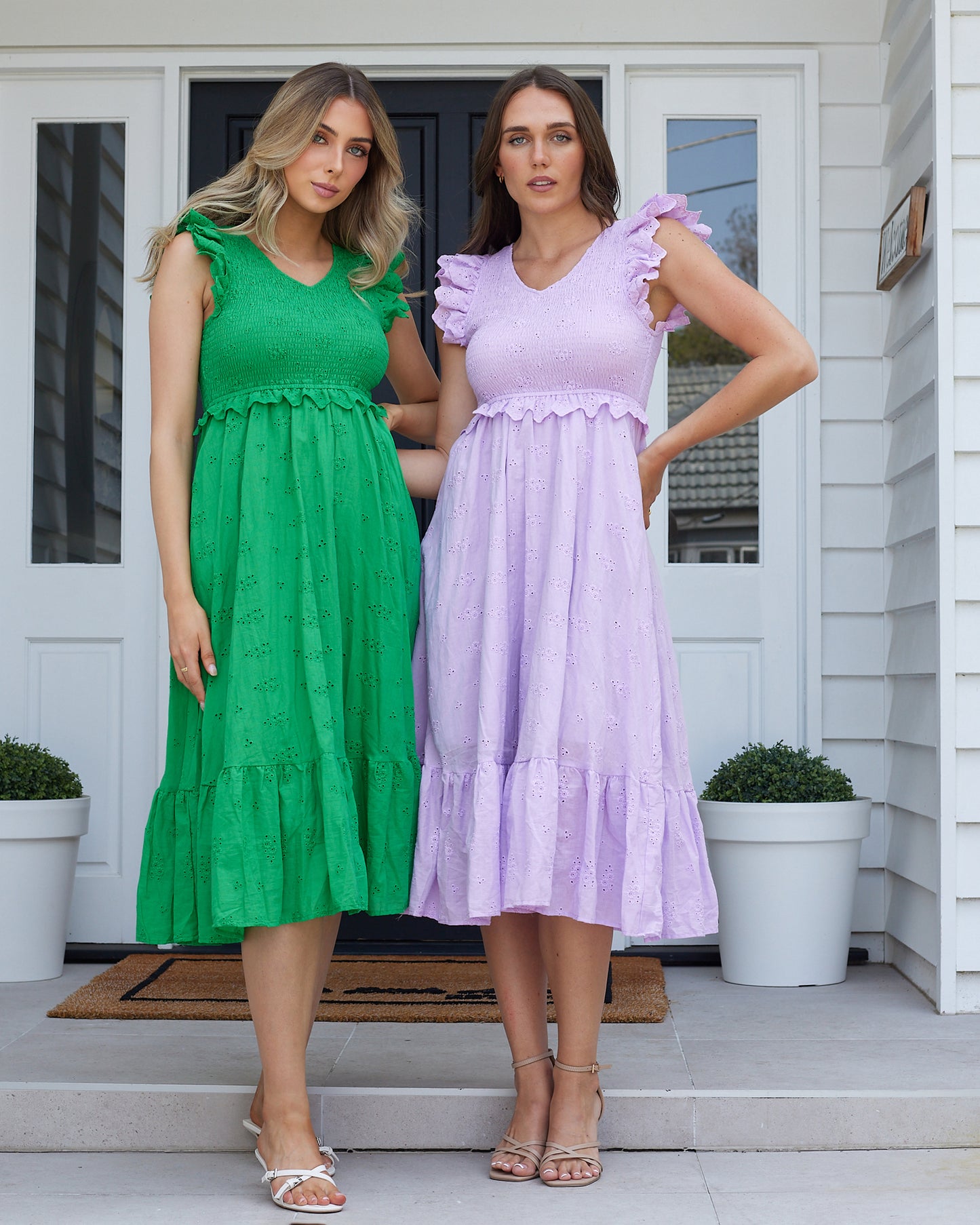 Trophy Midi Dress-Green