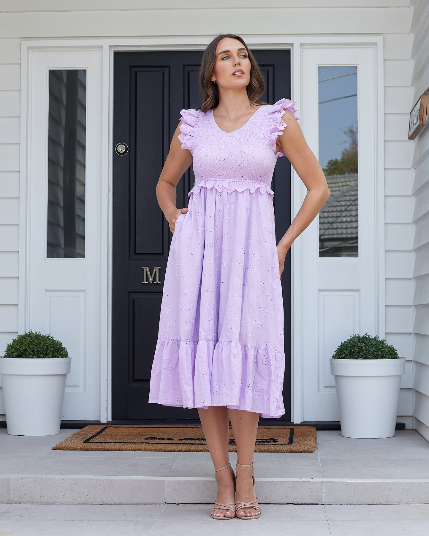 Trophy Midi Dress-Purple