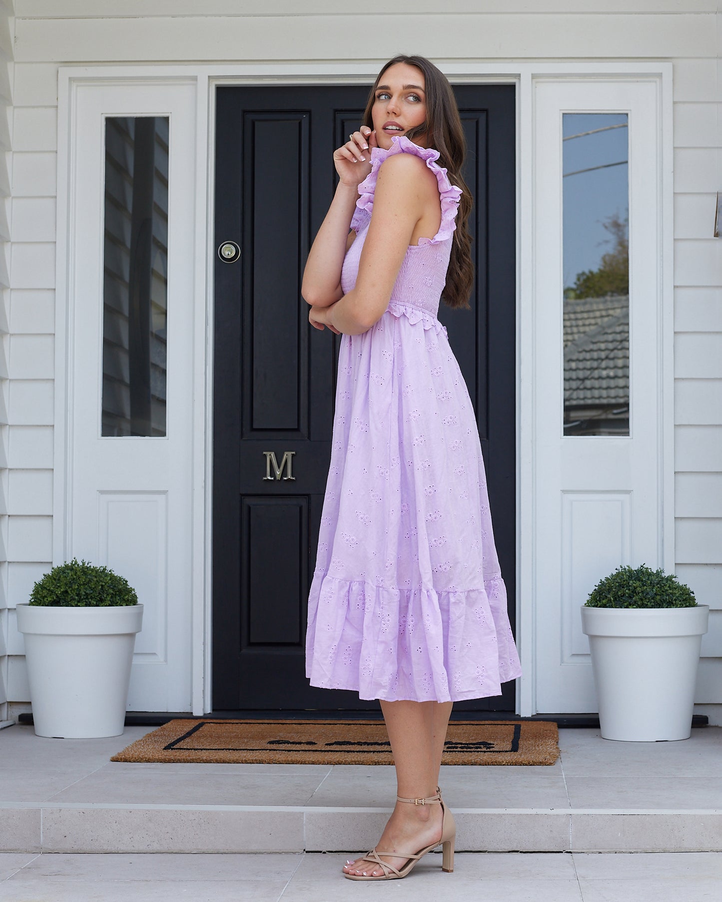Trophy Midi Dress-Purple