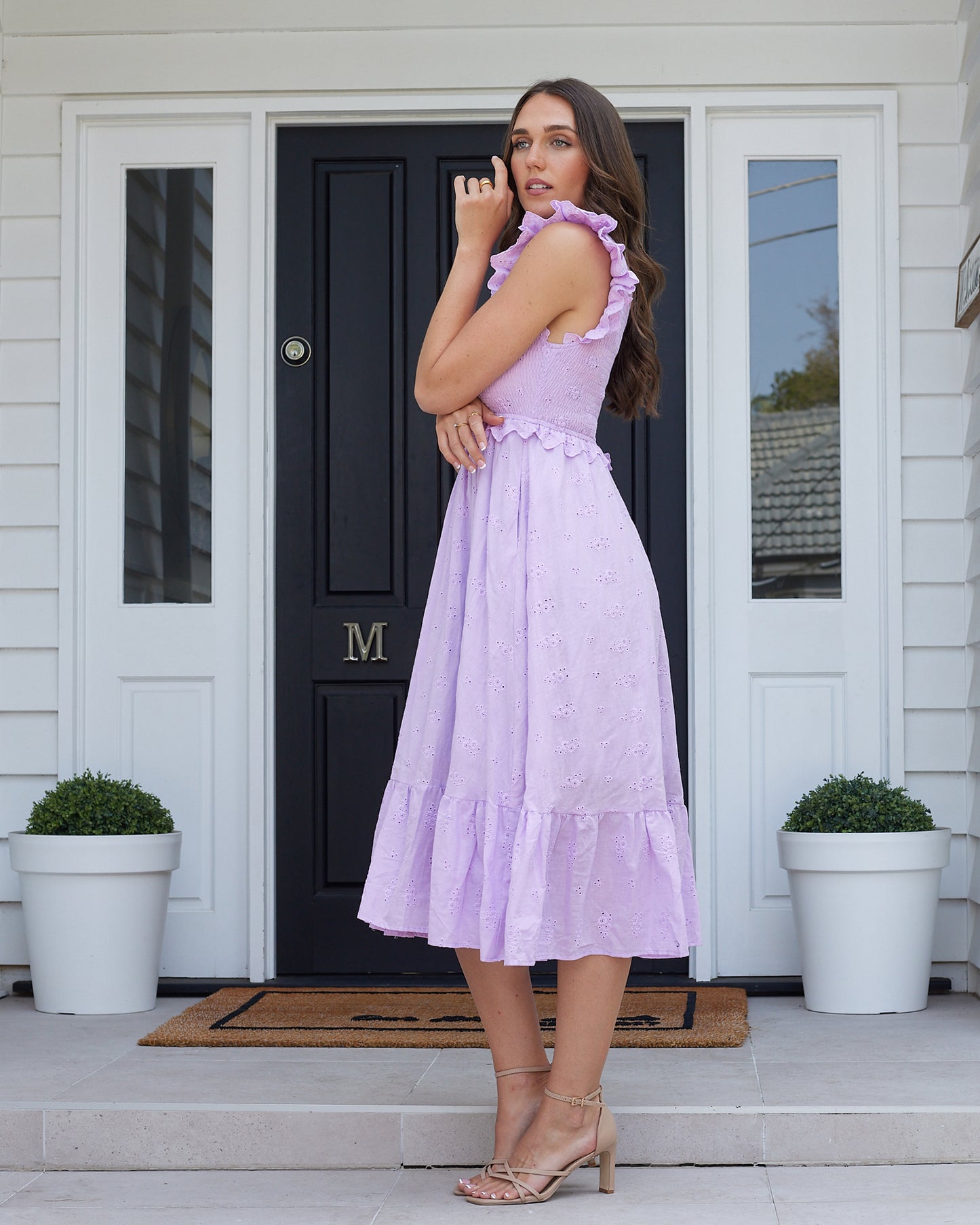 Trophy Midi Dress-Purple