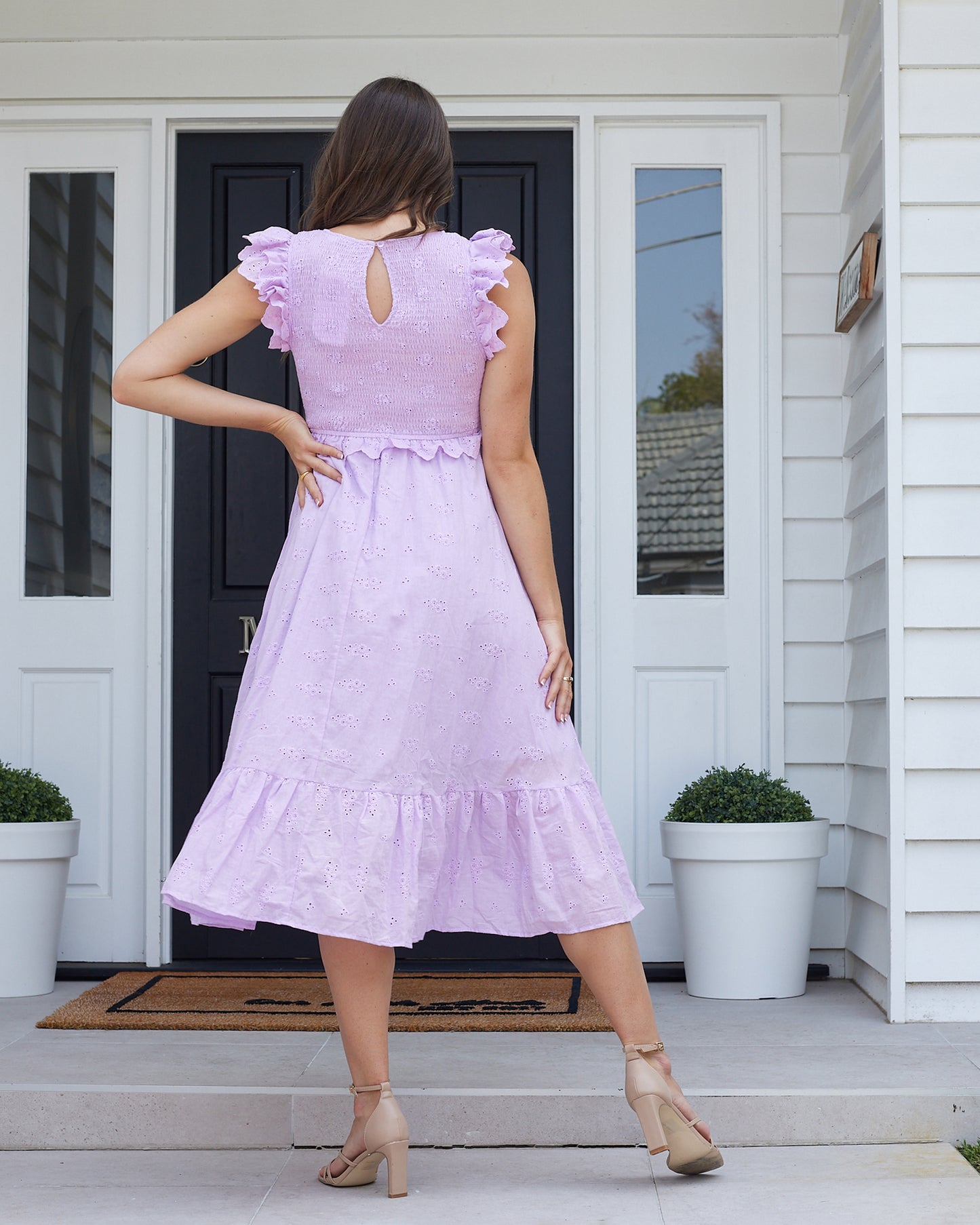 Trophy Midi Dress-Purple