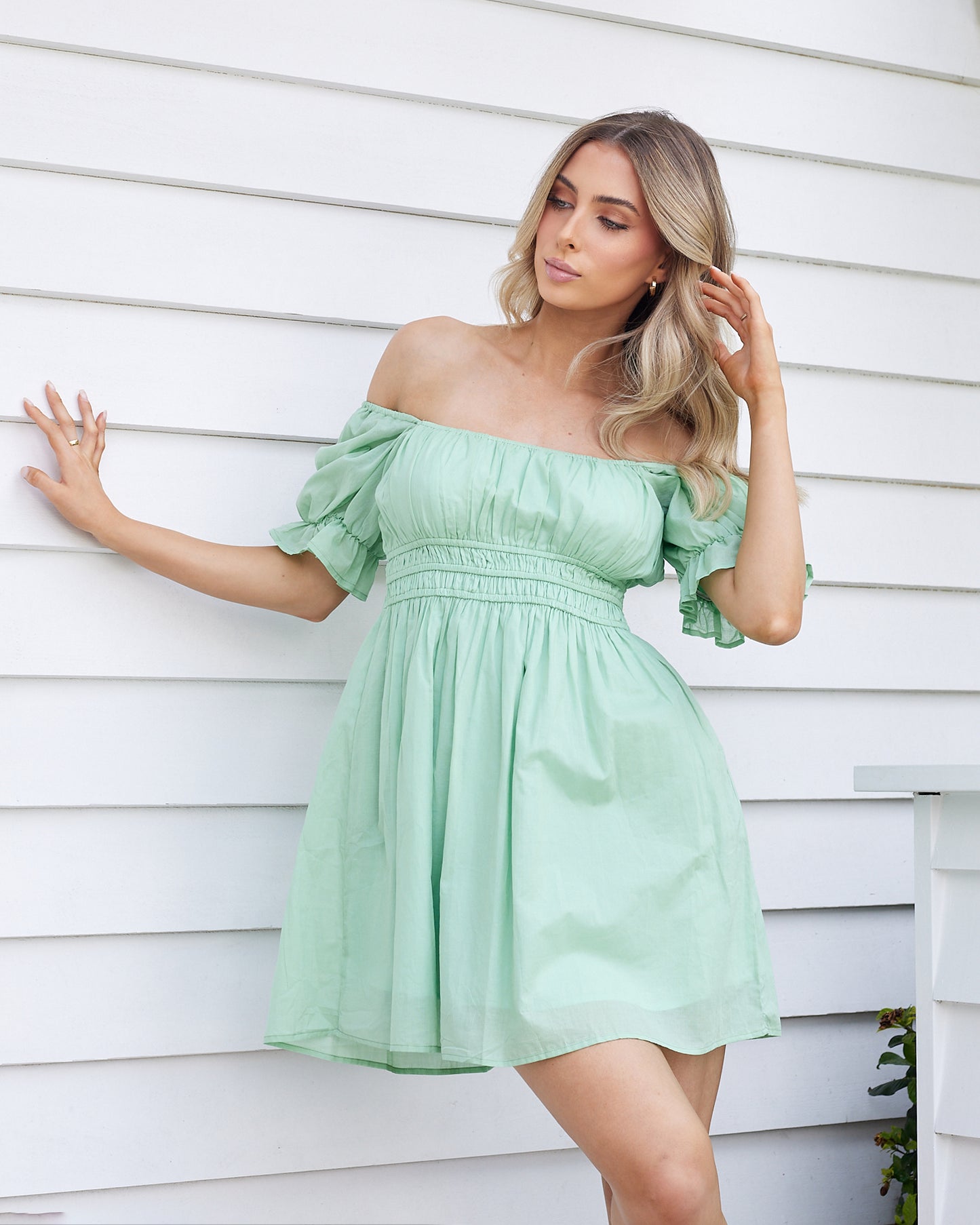 Dolly Mini Dress-Light Green
