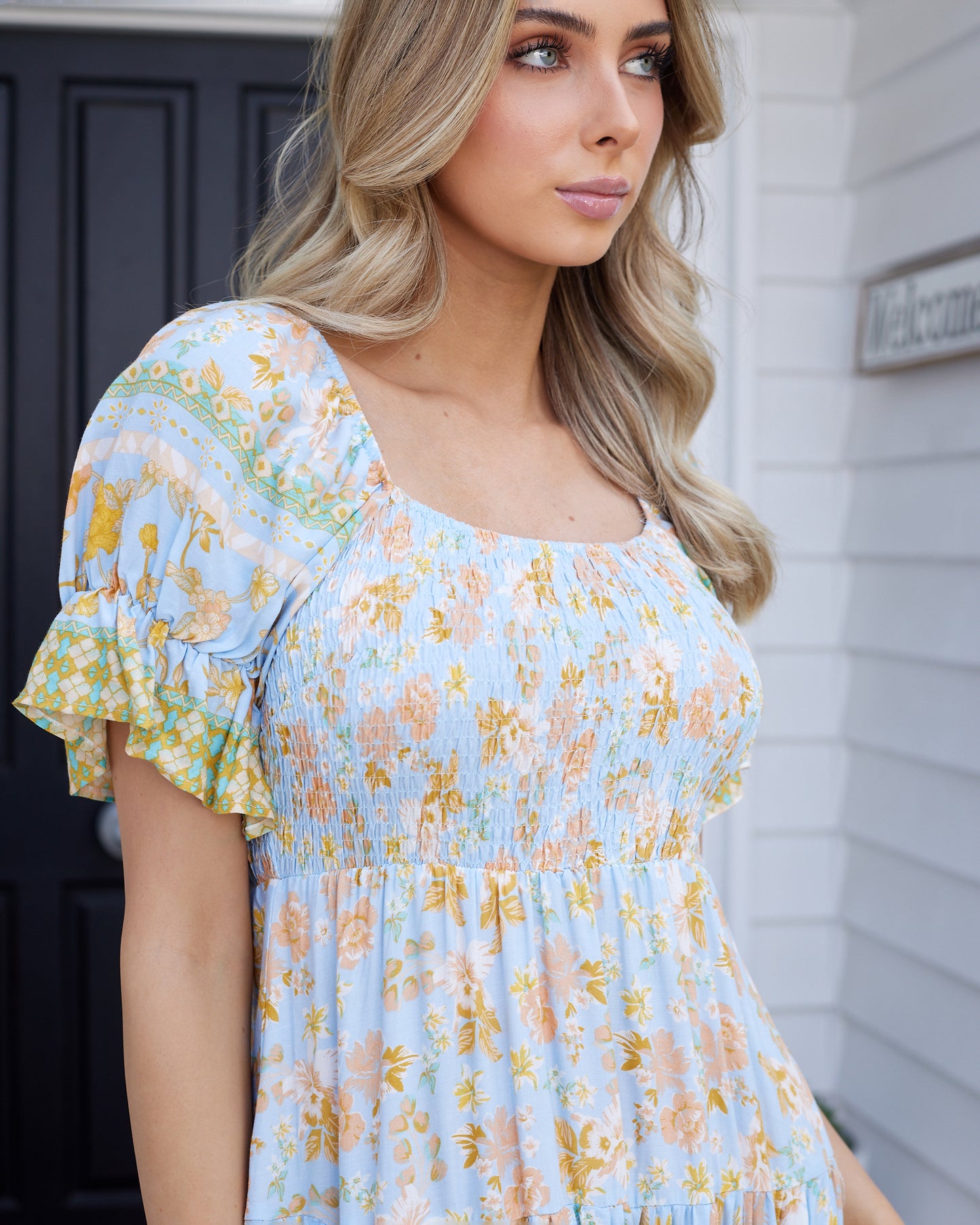 Mila Midi Dress - Aqua