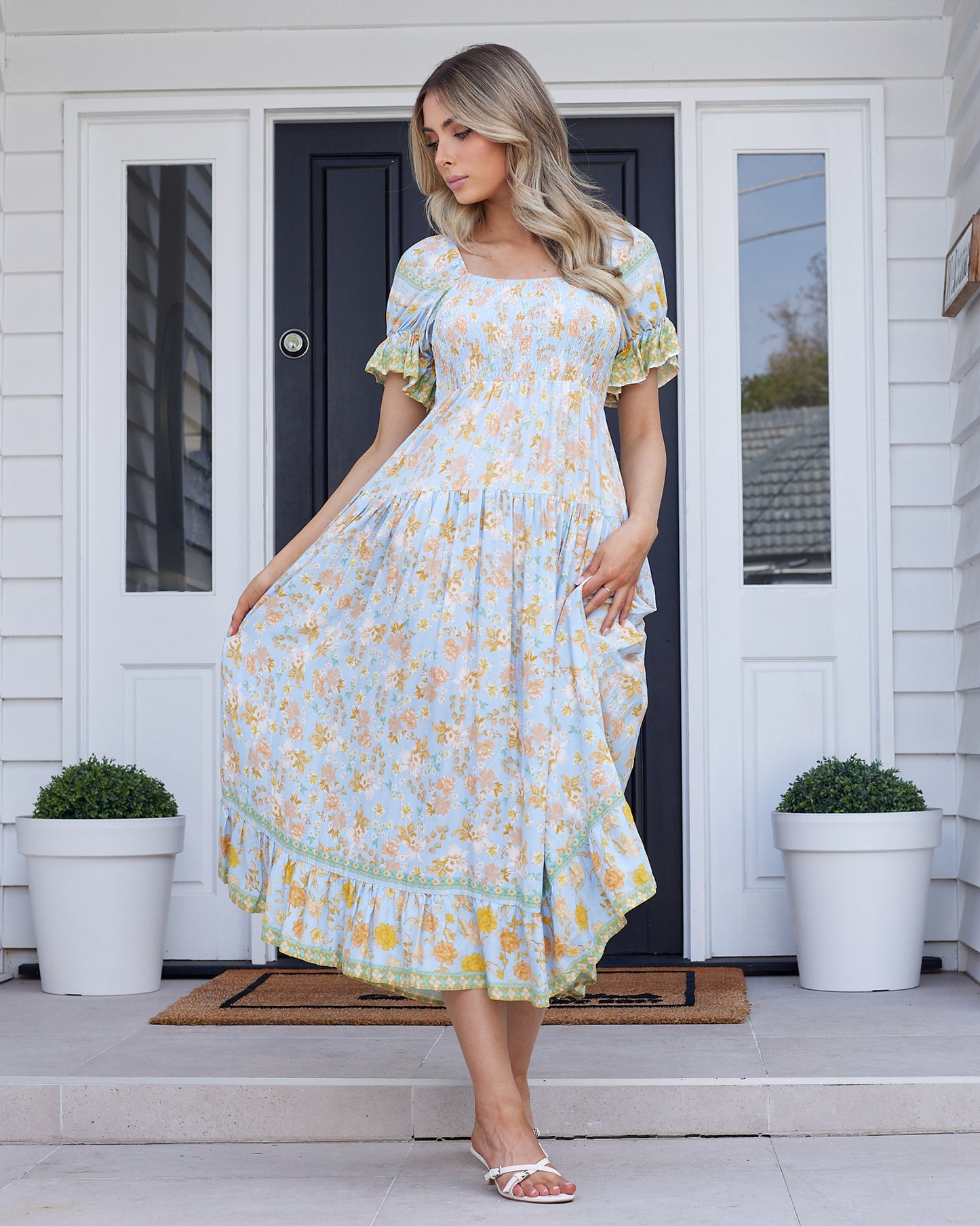 Mila Midi Dress - Aqua
