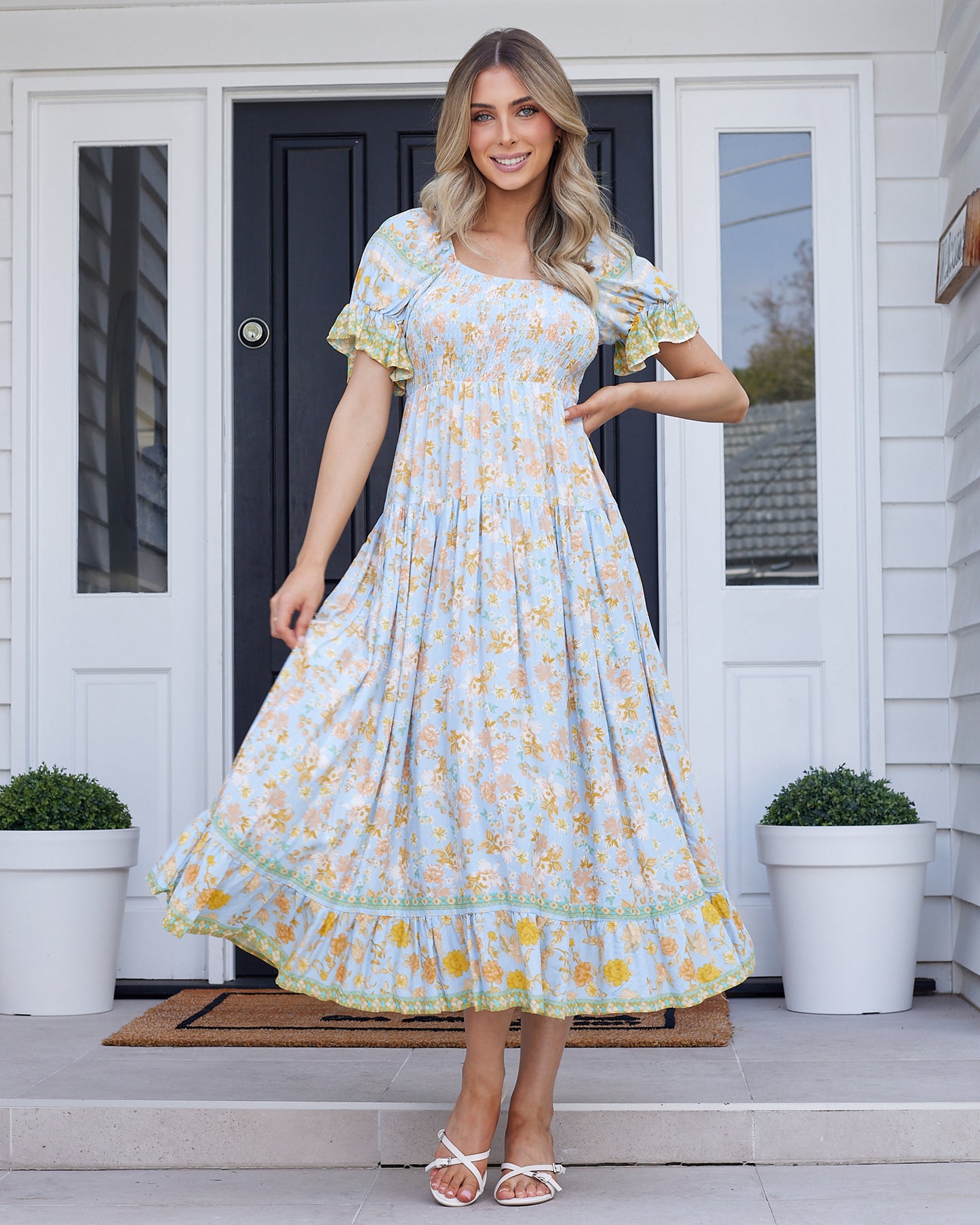 Mila Midi Dress - Aqua