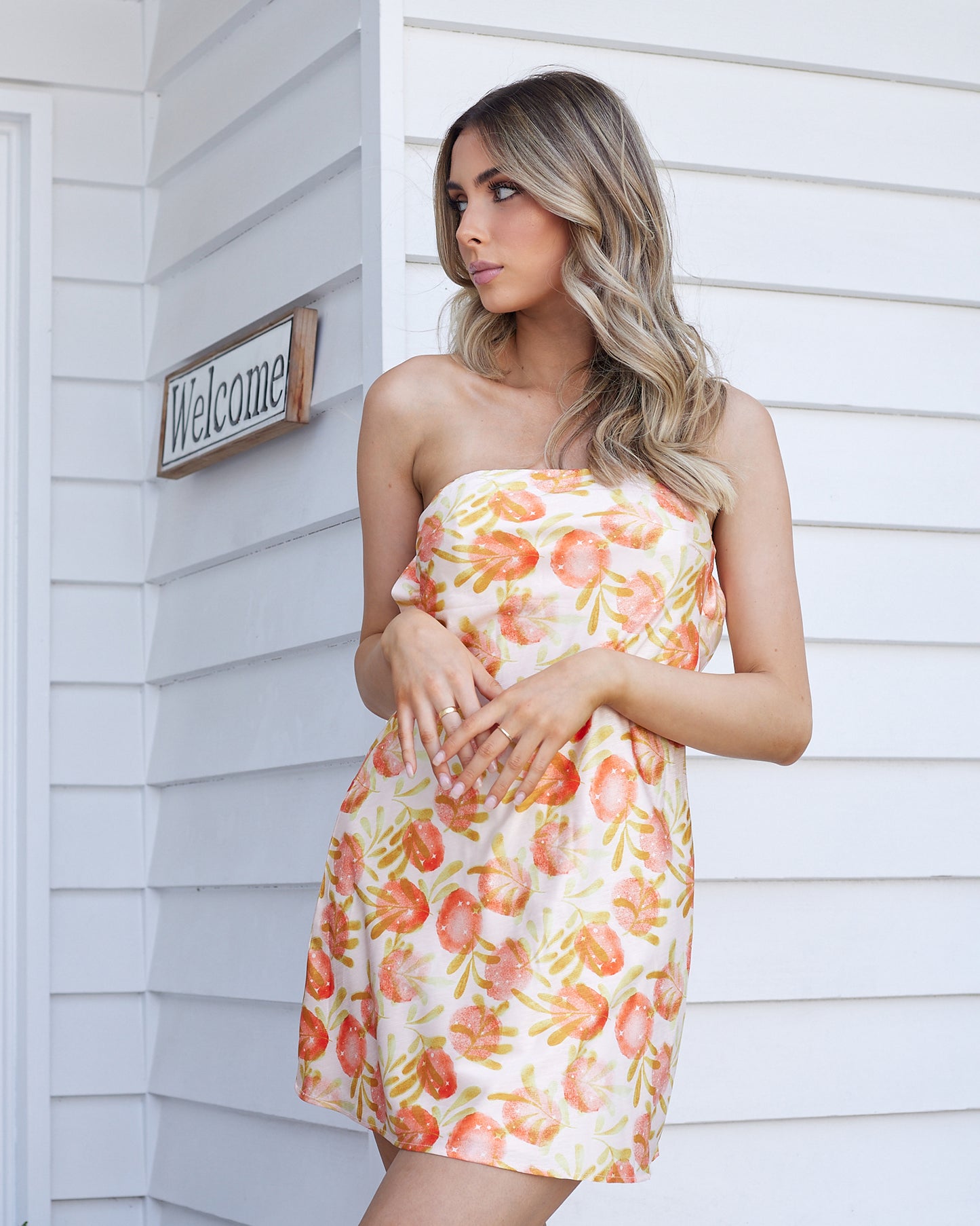 Frutty Mini Dress-Orange