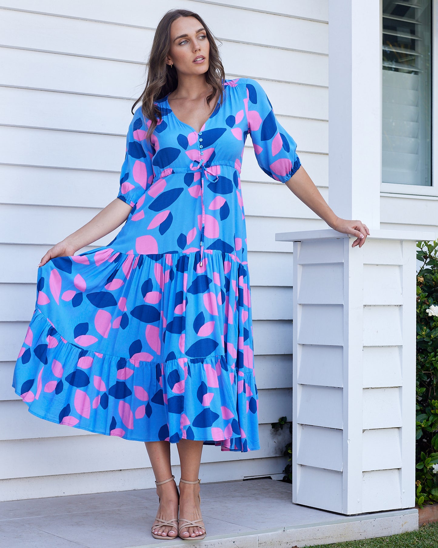 Lacey Boho Maxi Dress -Blue