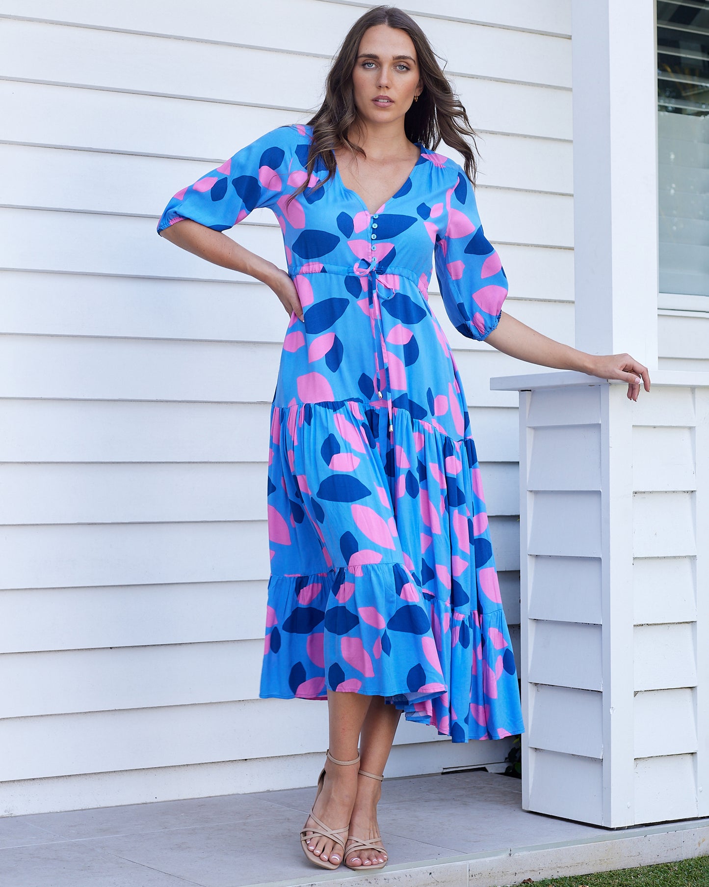 Lacey Boho Maxi Dress -Blue