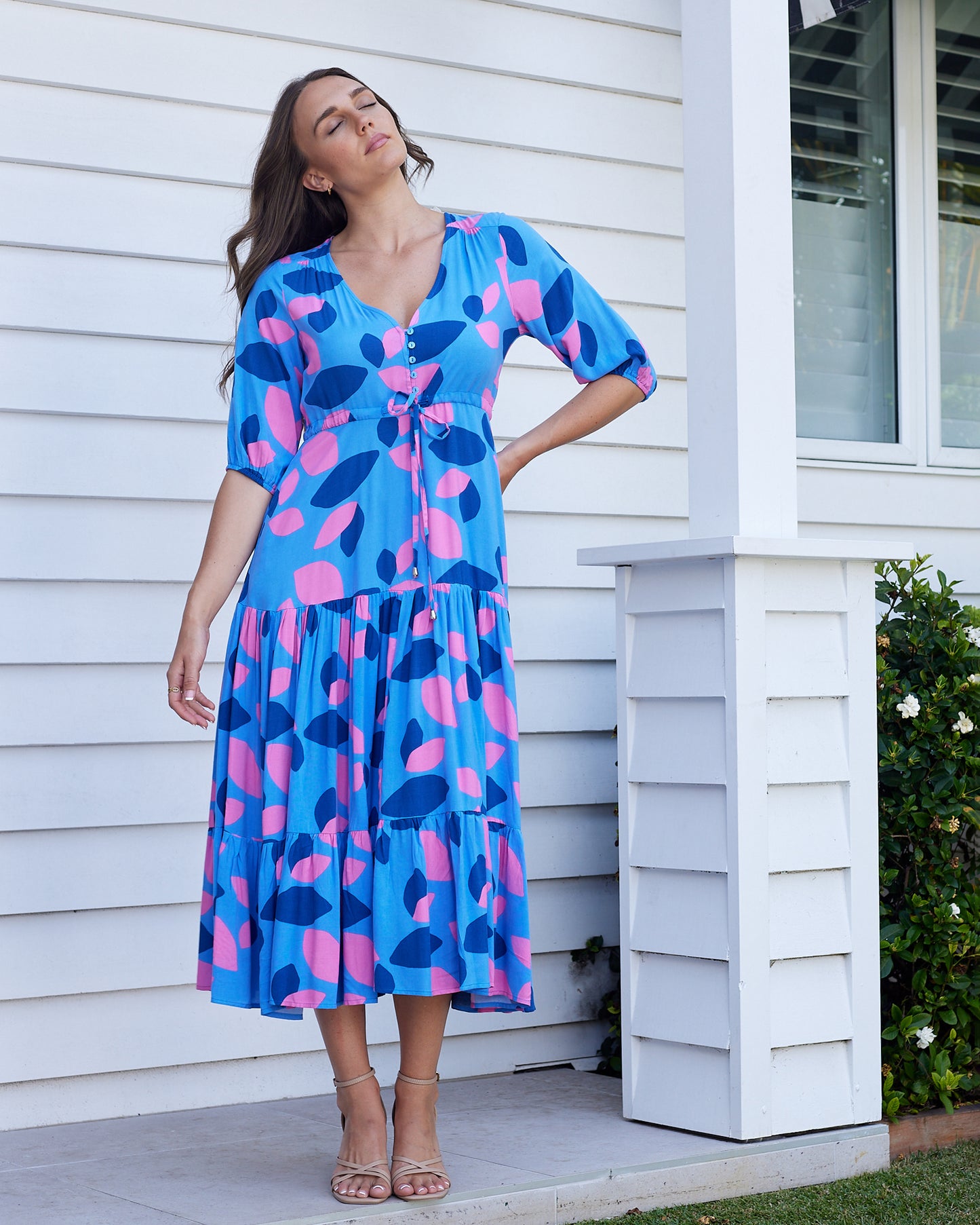 Lacey Boho Maxi Dress -Blue