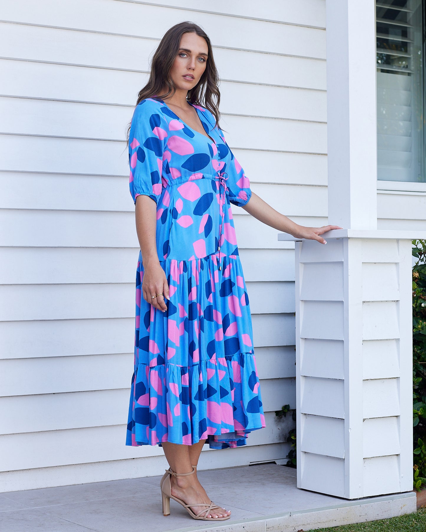 Lacey Boho Maxi Dress -Blue