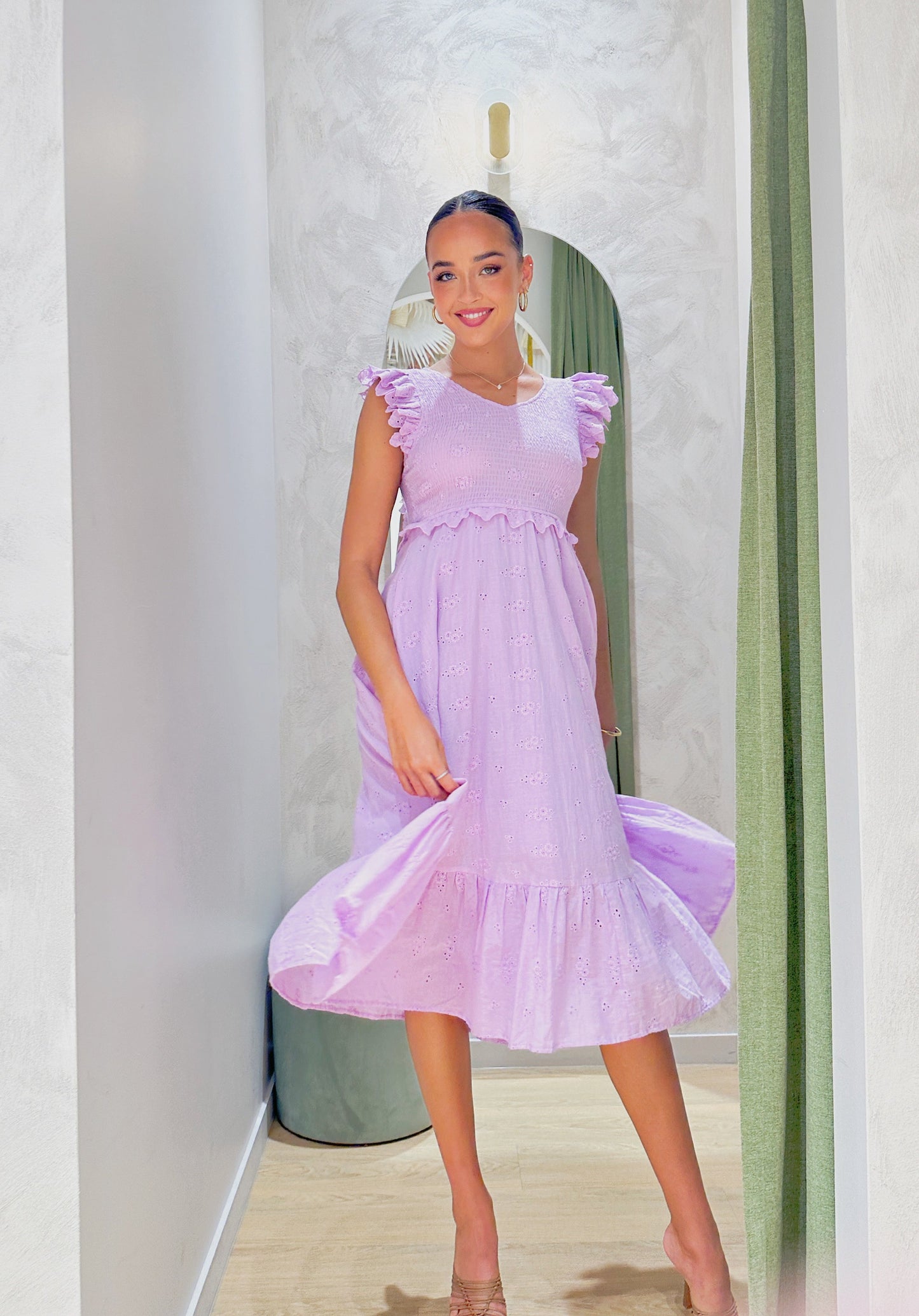 Trophy Midi Dress-Purple