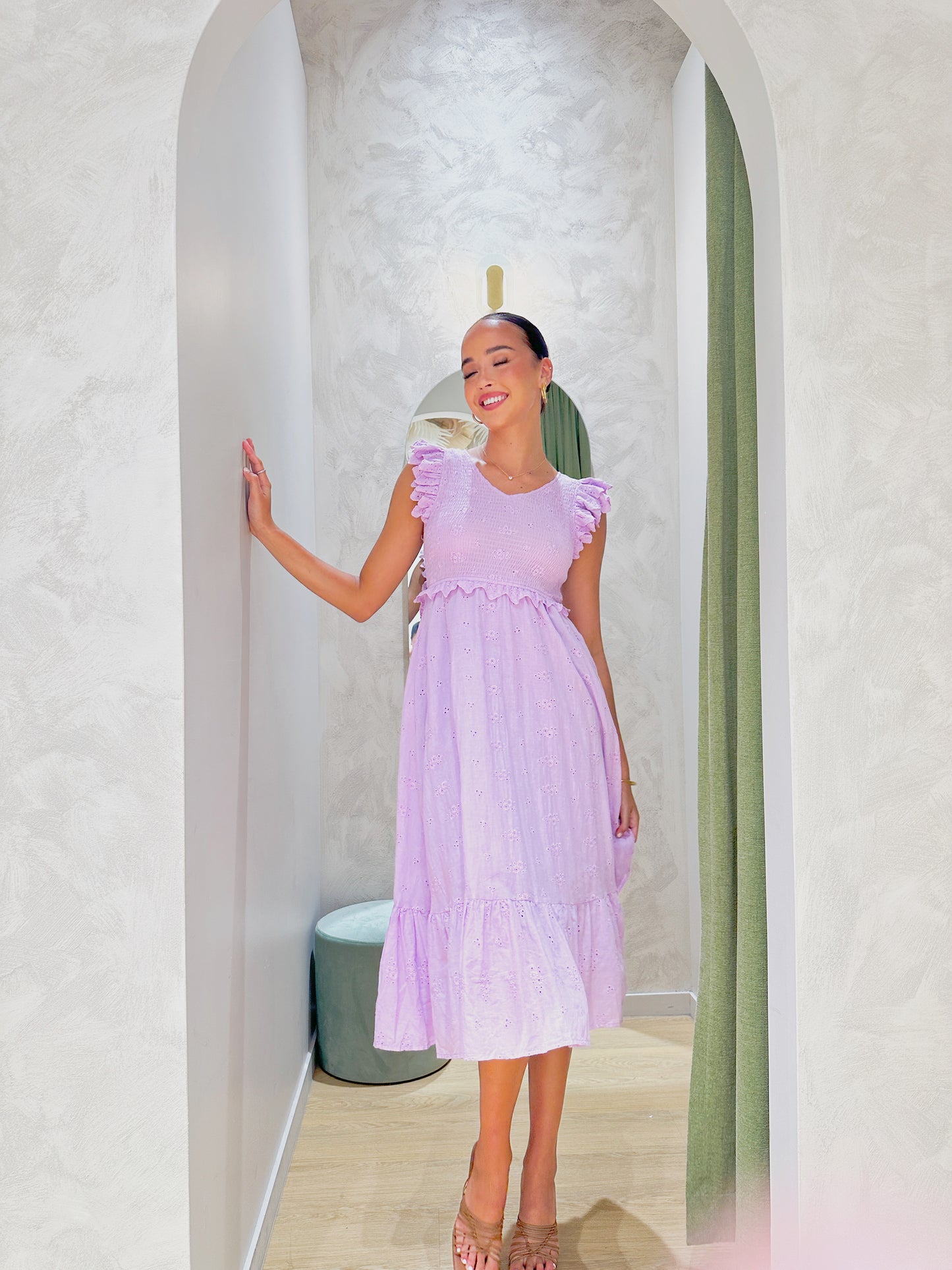 Trophy Midi Dress-Purple