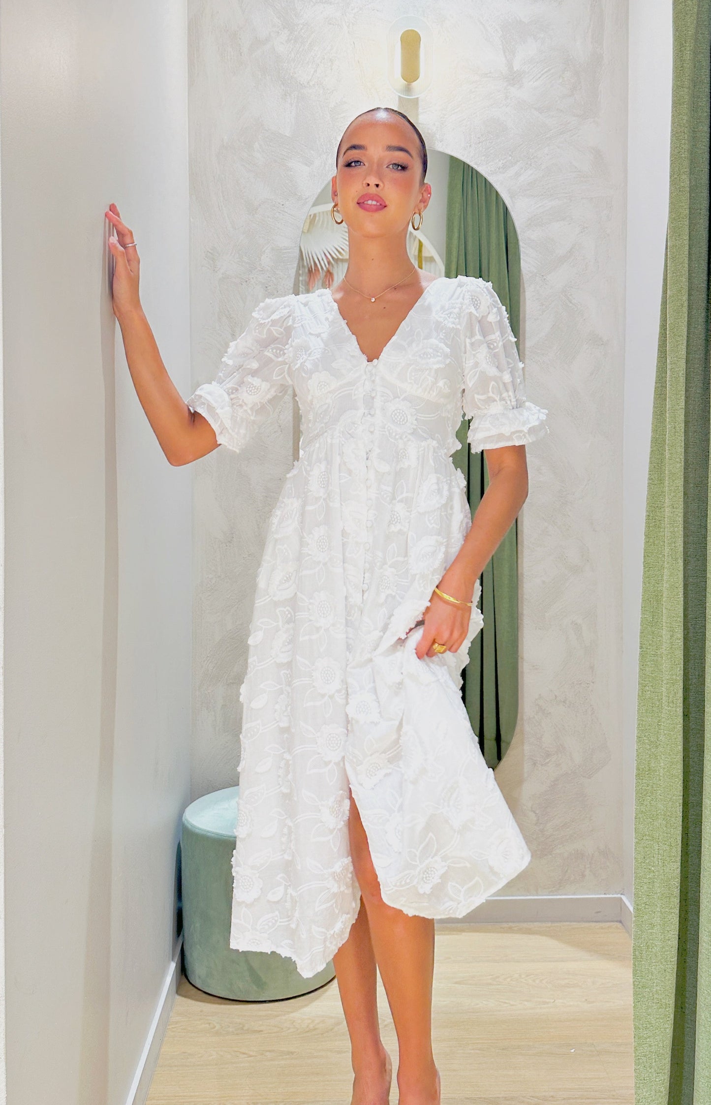 Larissa Midi Dress -White