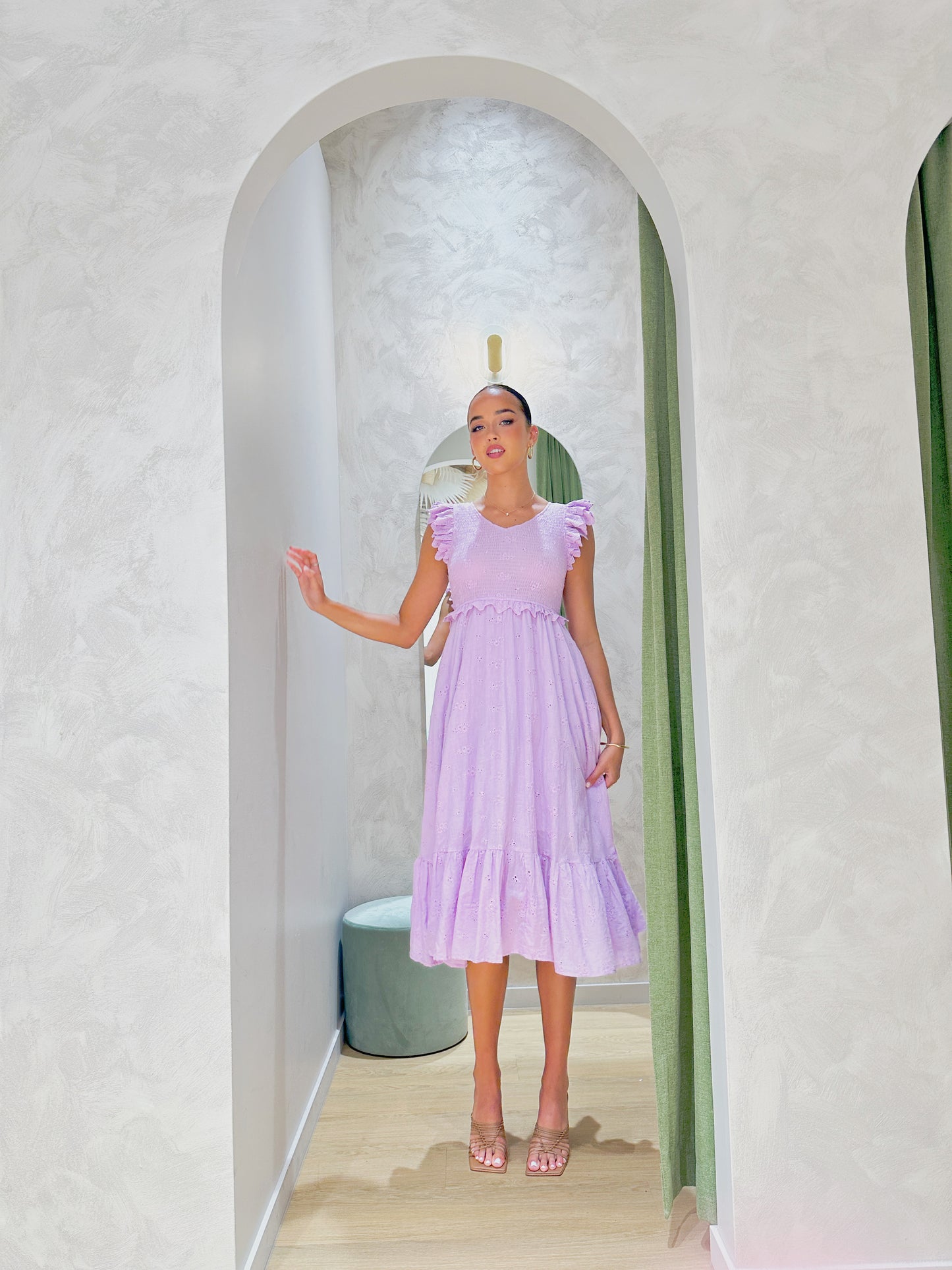 Trophy Midi Dress-Purple