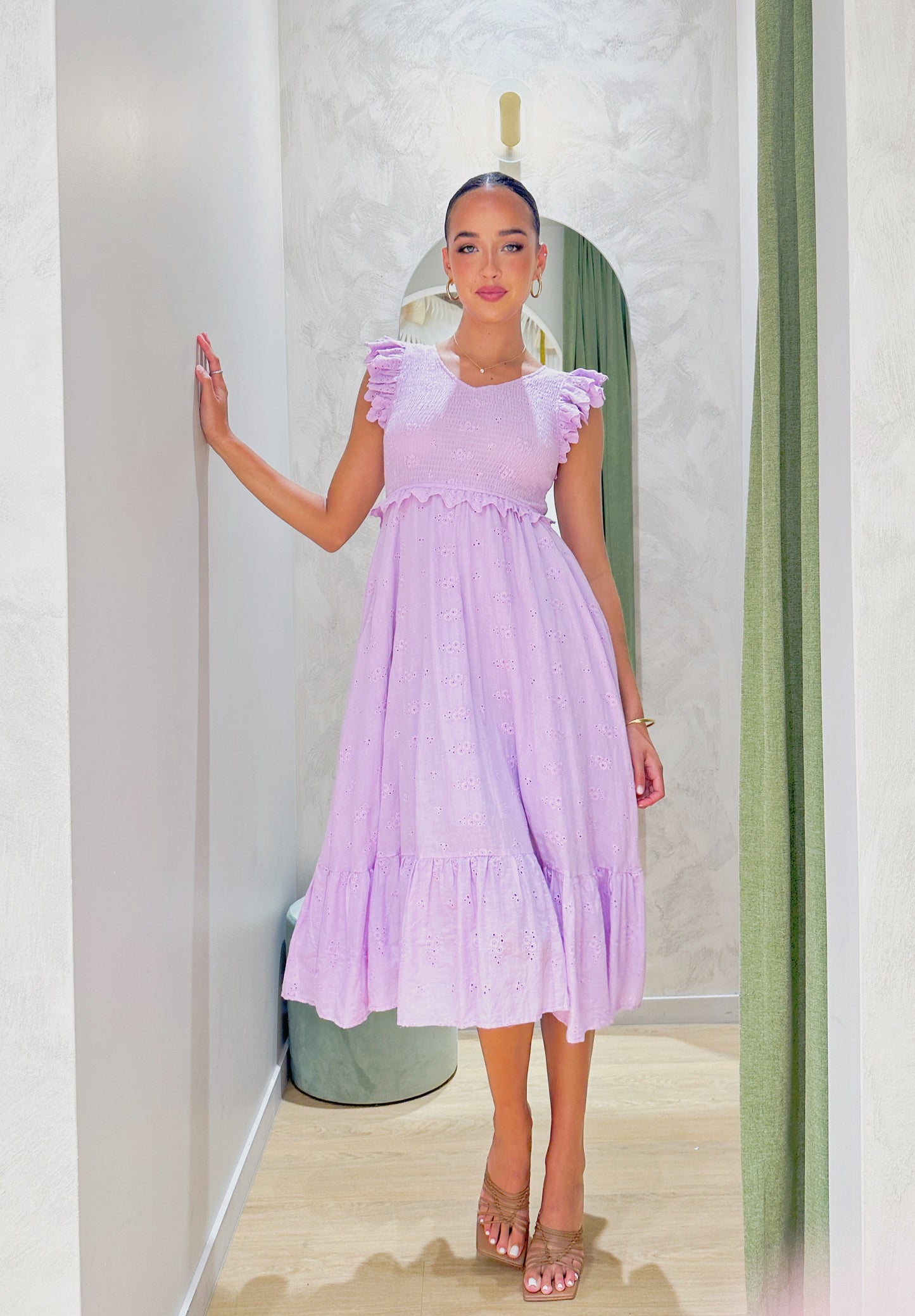 Trophy Midi Dress-Purple