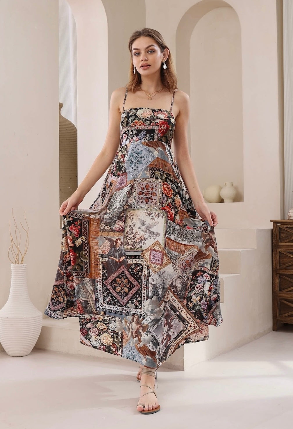 Sienna Boho Flowy Maxi Dress -Black