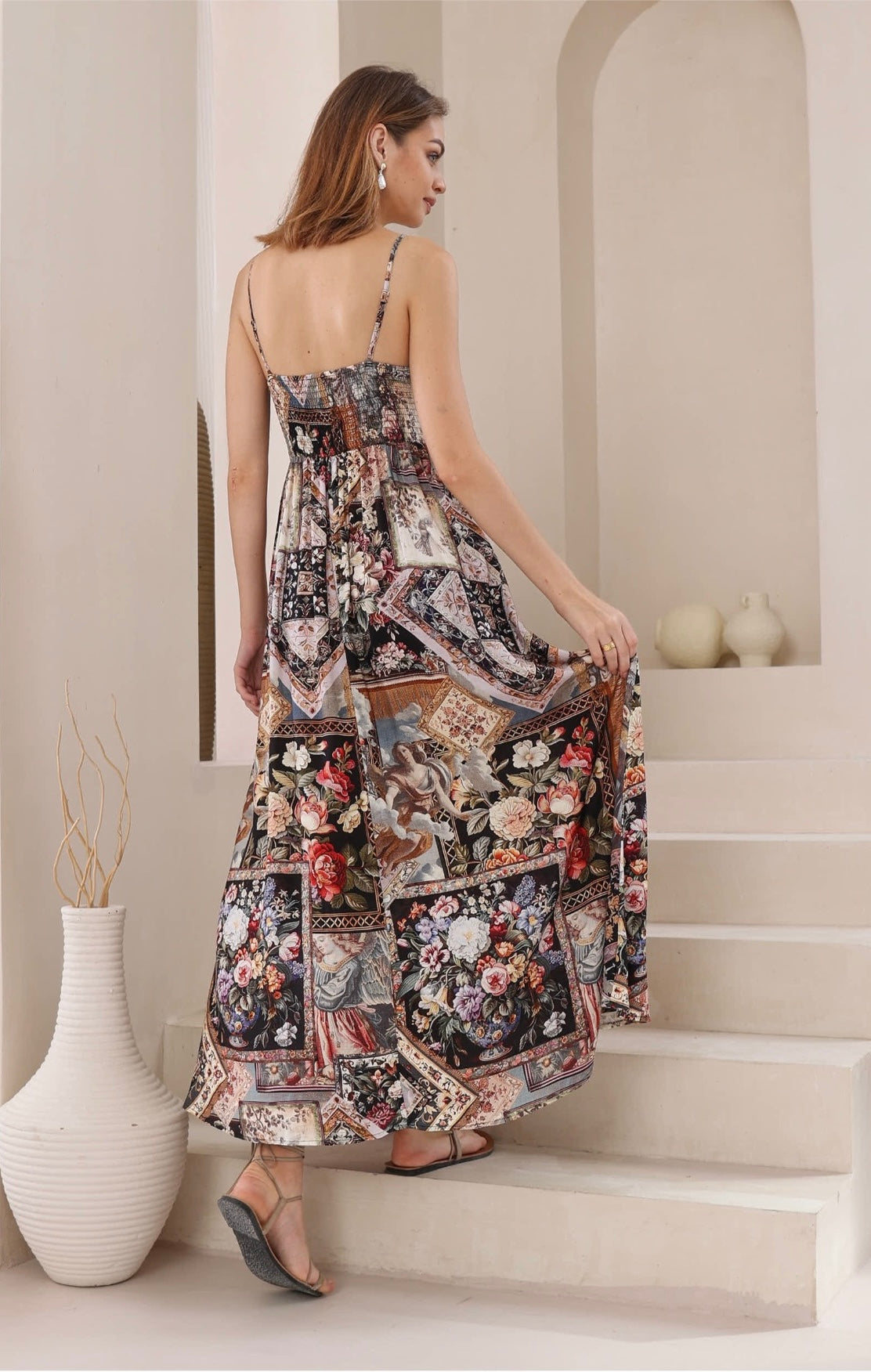 Sienna Boho Flowy Maxi Dress -Black