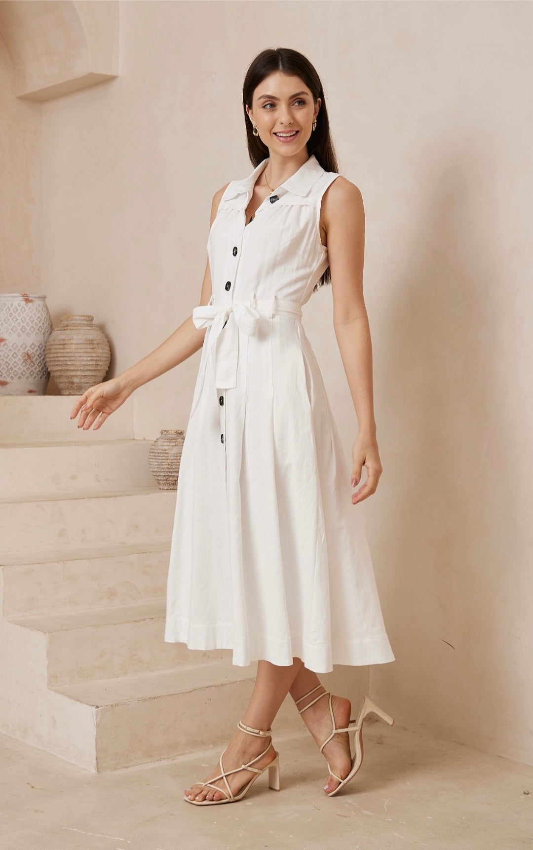 Lydia Midi Dress - White