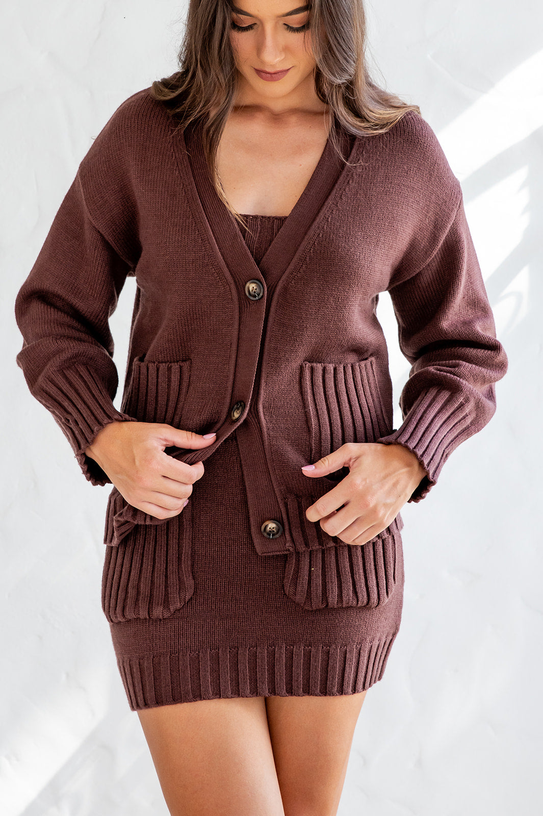 Ellington Top and Skirt Set - Brown