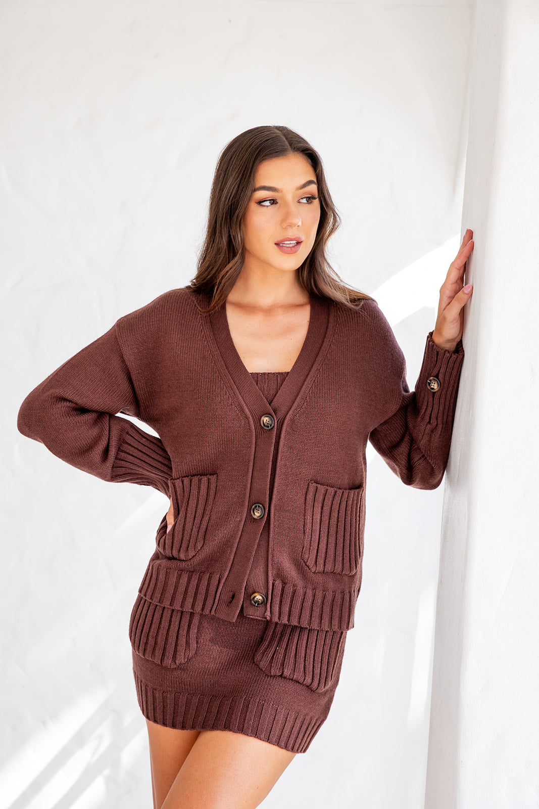 Ellington Top and Skirt Set - Brown