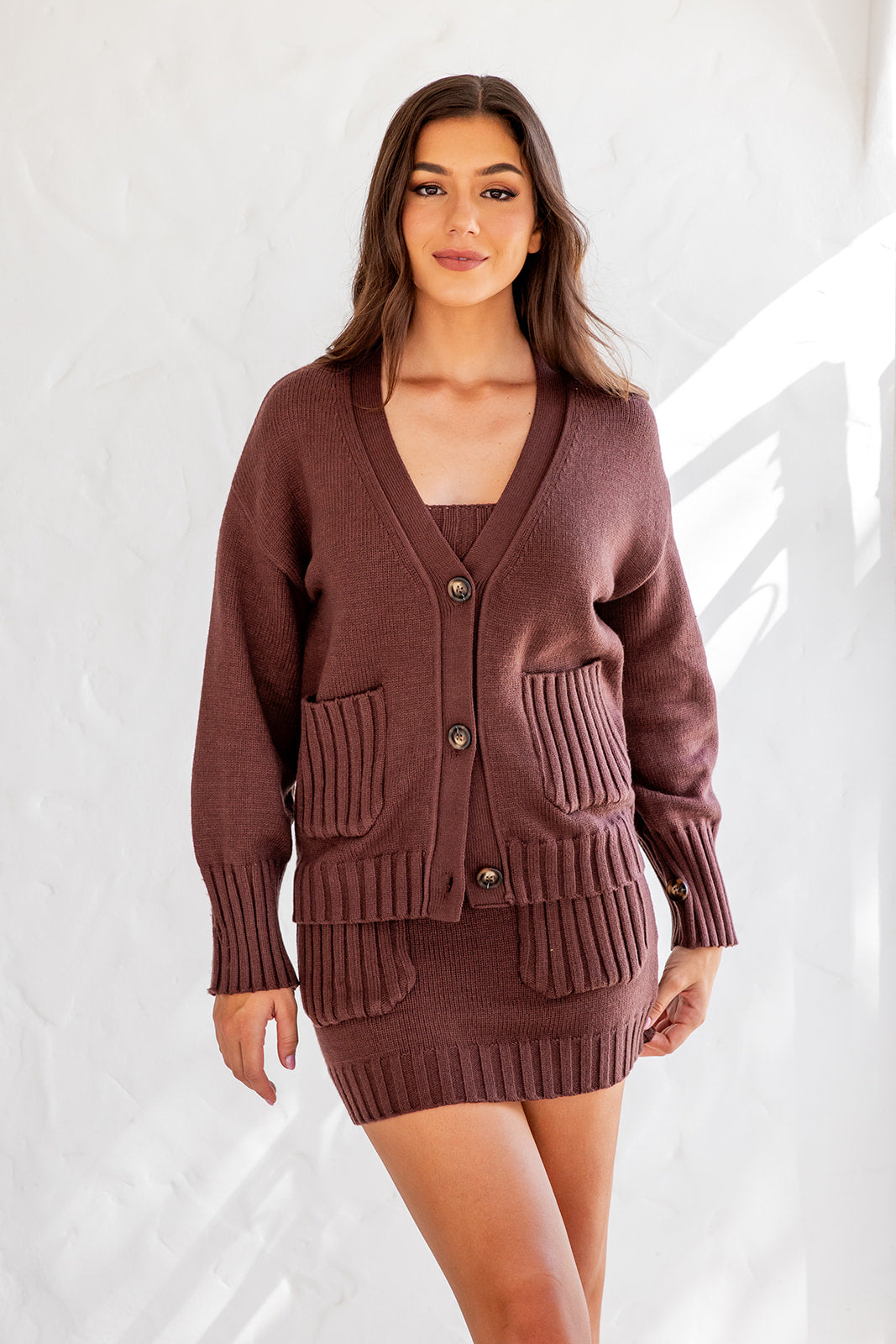 Ellington Top and Skirt Set - Brown