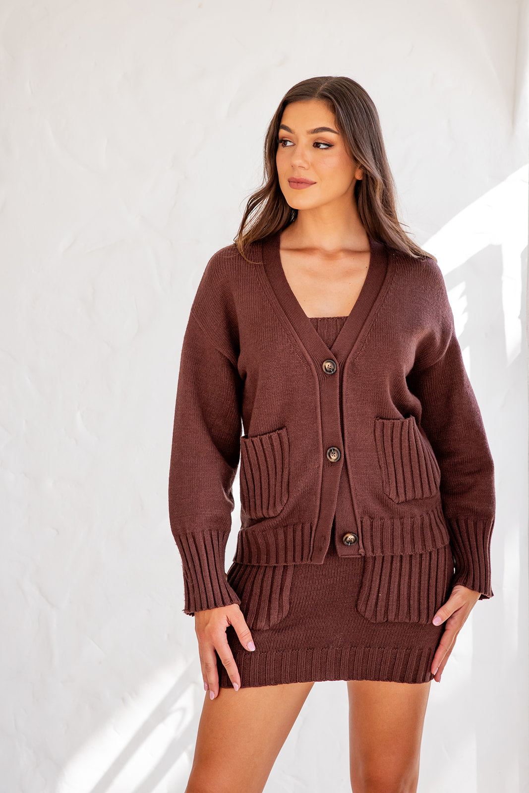 Ellington Top and Skirt Set - Brown