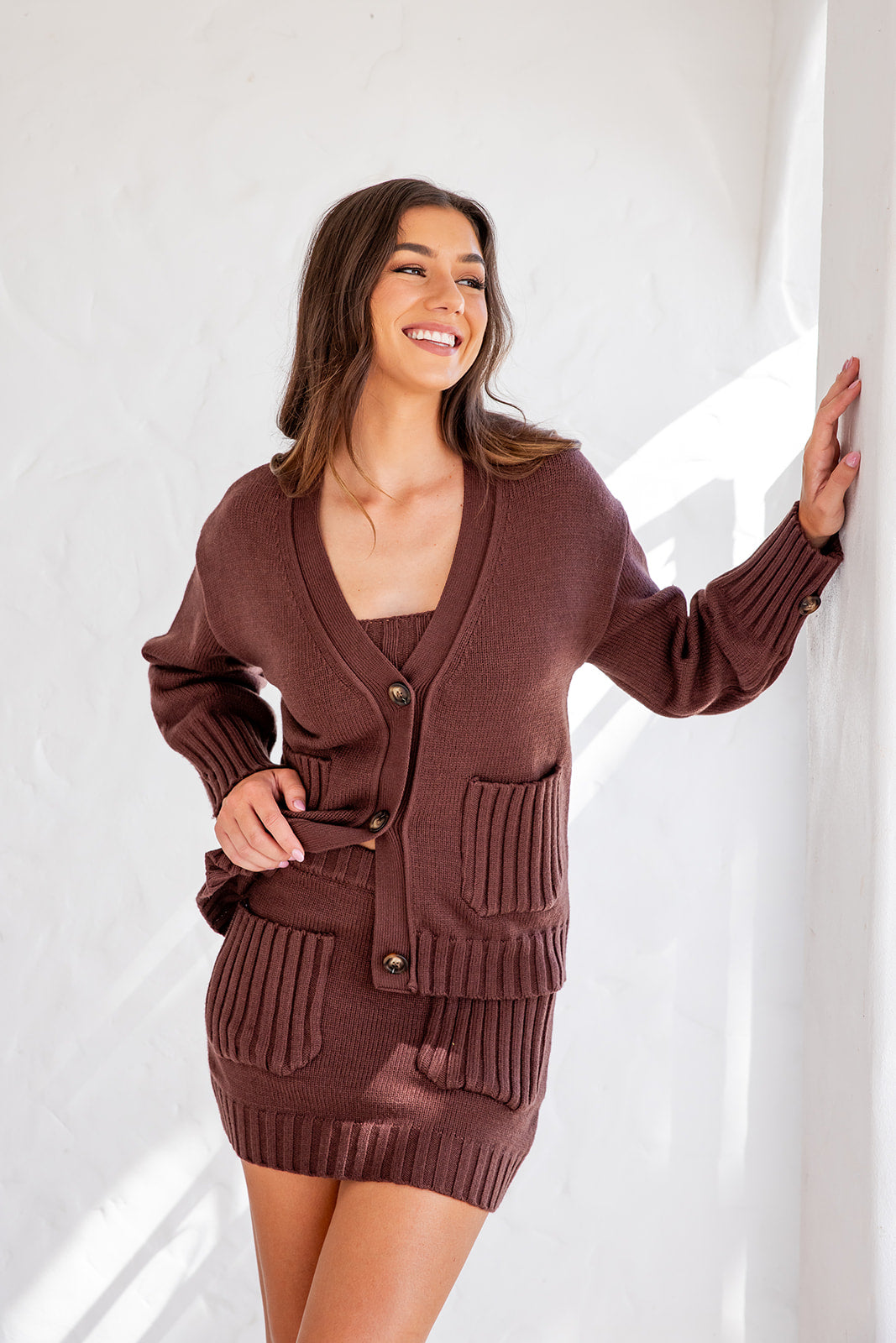 Ellington Top and Skirt Set - Brown
