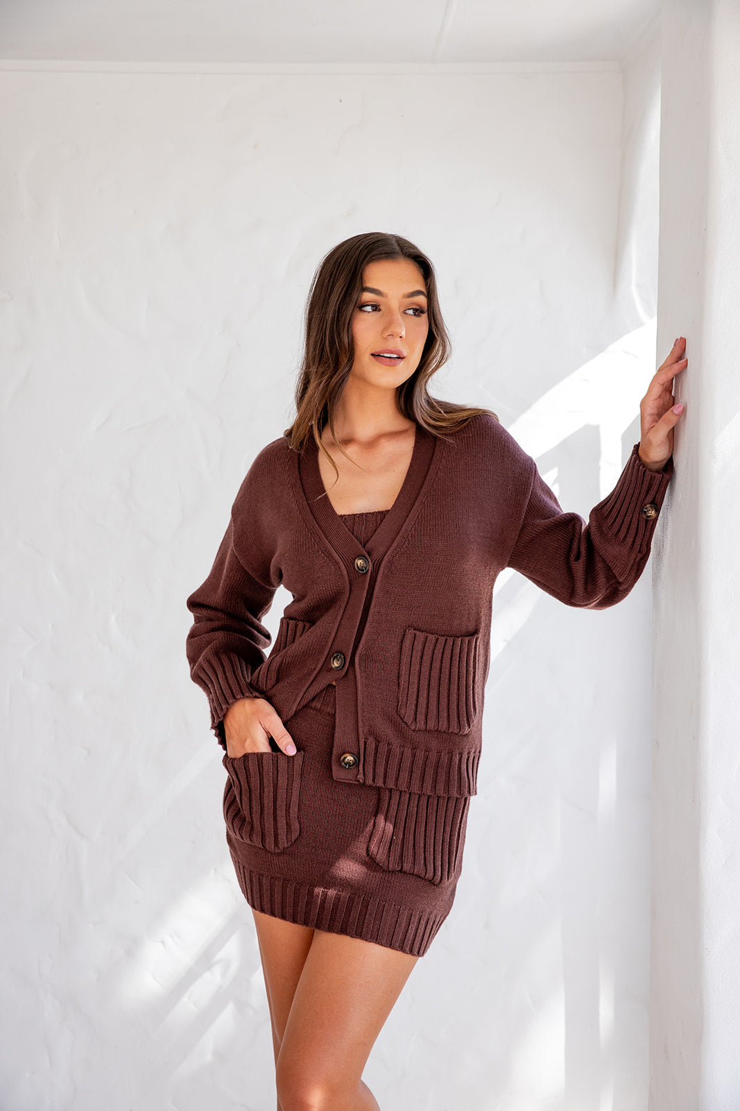 Ellington Top and Skirt Set - Brown