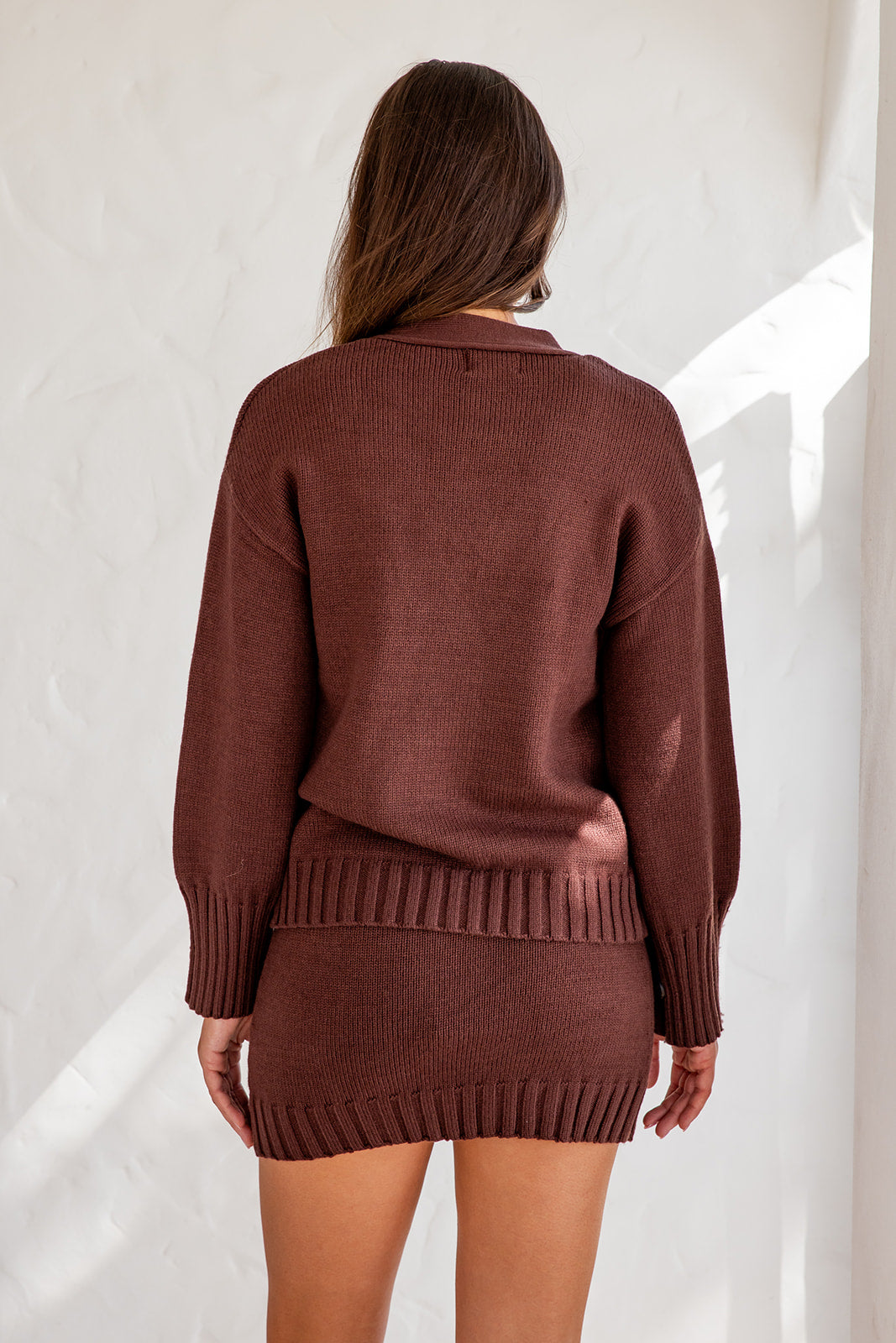 Ellington Top and Skirt Set - Brown