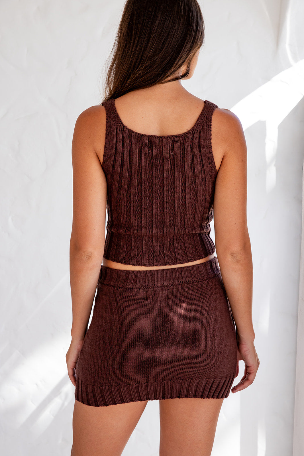 Ellington Top and Skirt Set - Brown