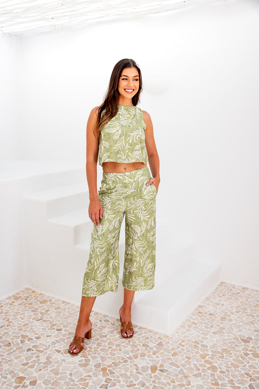 Aldridge Top and Pants Set - Green