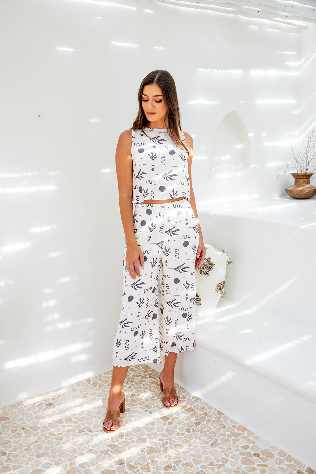 Aldridge Top and Pants Set - White