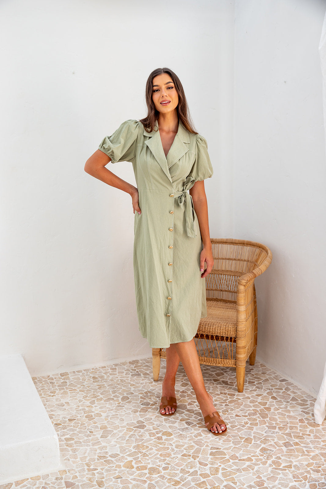 Vermont Wrap Dress - Khaki