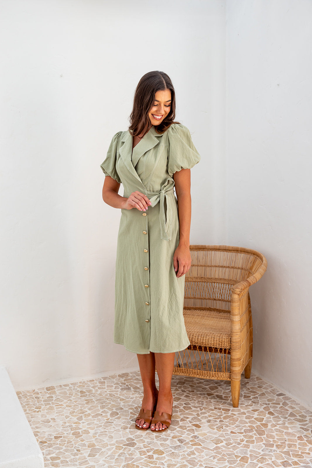 Vermont Wrap Dress - Khaki