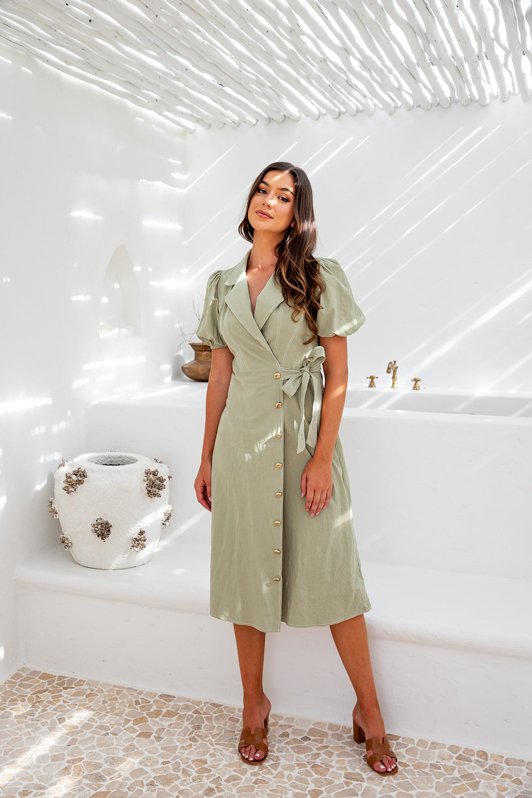Vermont Wrap Dress - Khaki