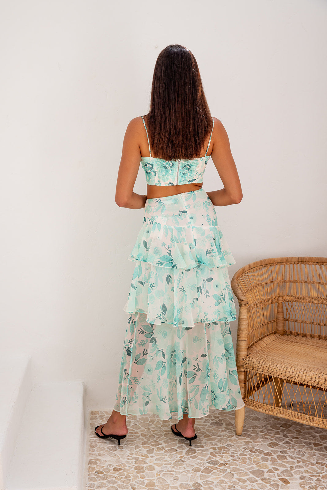 Luna Set-Green Top And Skirt