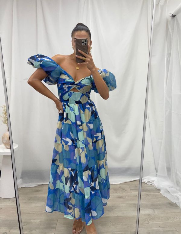 Taggie Maxi Dress-Blue/Purple Floral