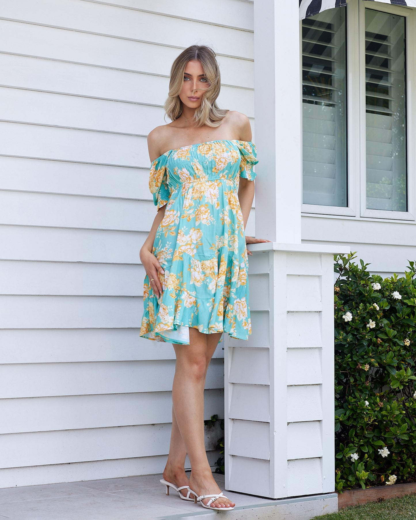Emerson Mini Dress -Teal Floral